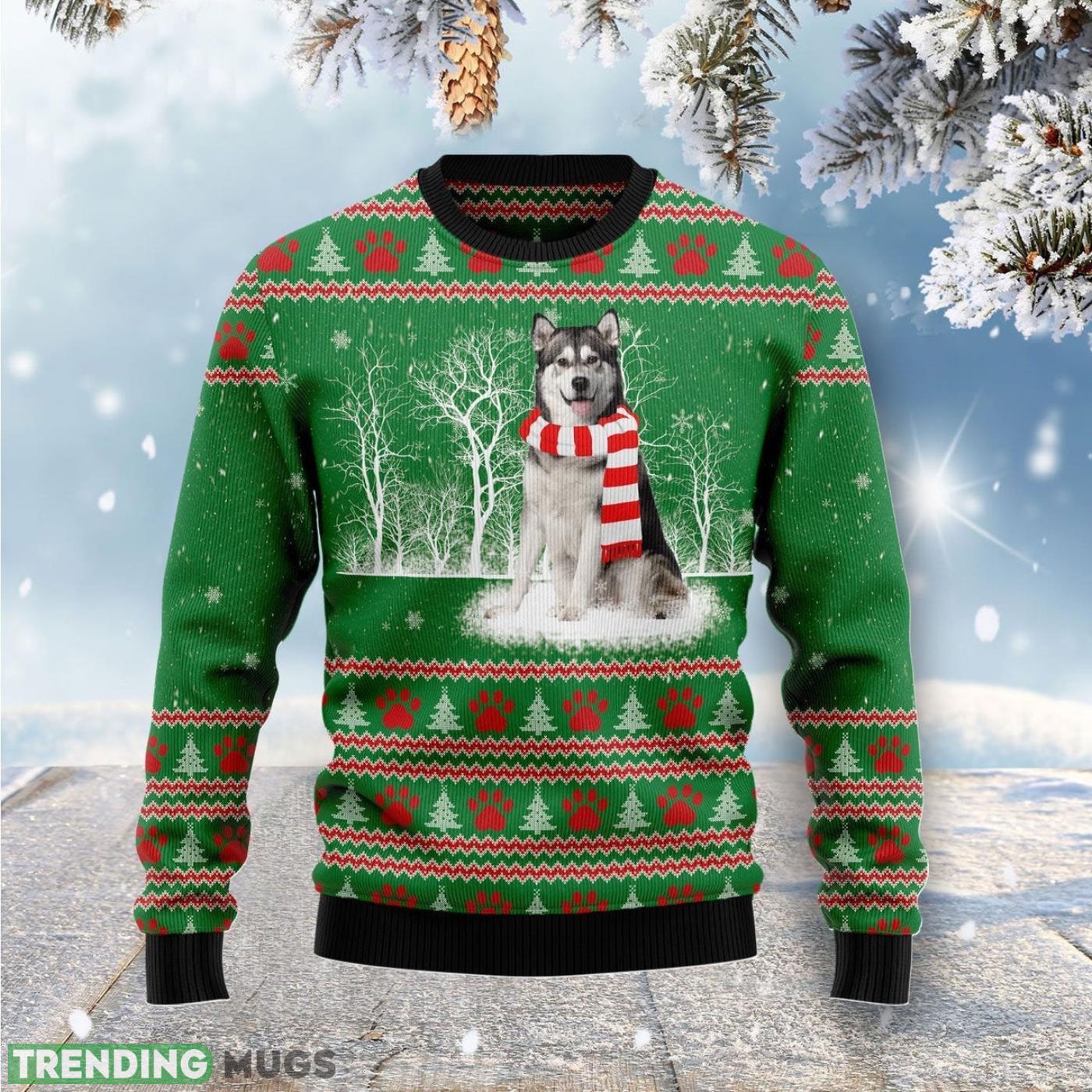 Alaskan Malamute Winter Tree Ugly Christmas Sweater Cute Christmas Gift For Men And Women Product Photo 1 Alaskan Malamute Winter Tree Ugly Christmas Sweater Cute Christmas Gift For Men And Women Product Photo 1