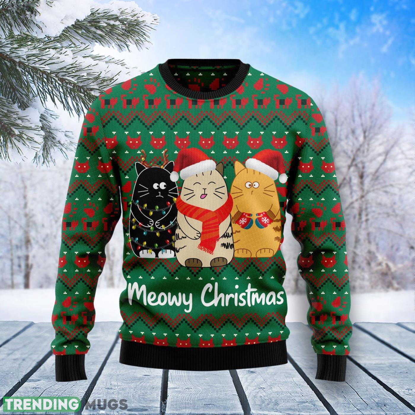 Cat Meowy Ugly Christmas Sweater Cute Christmas Gift For Men And Women Product Photo 1 Cat Meowy Ugly Christmas Sweater Cute Christmas Gift For Men And Women Product Photo 1
