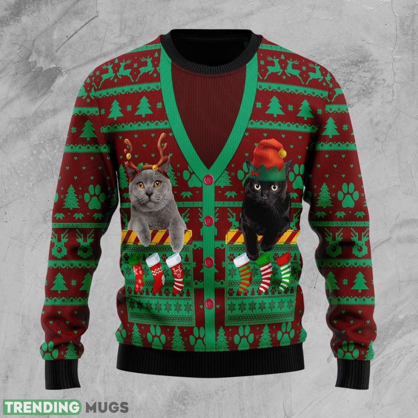 Cat Pocket Xmas Ugly Christmas Sweater Cute Christmas Gift For Men And Women Product Photo 1 Cat Pocket Xmas Ugly Christmas Sweater Cute Christmas Gift For Men And Women Product Photo 1