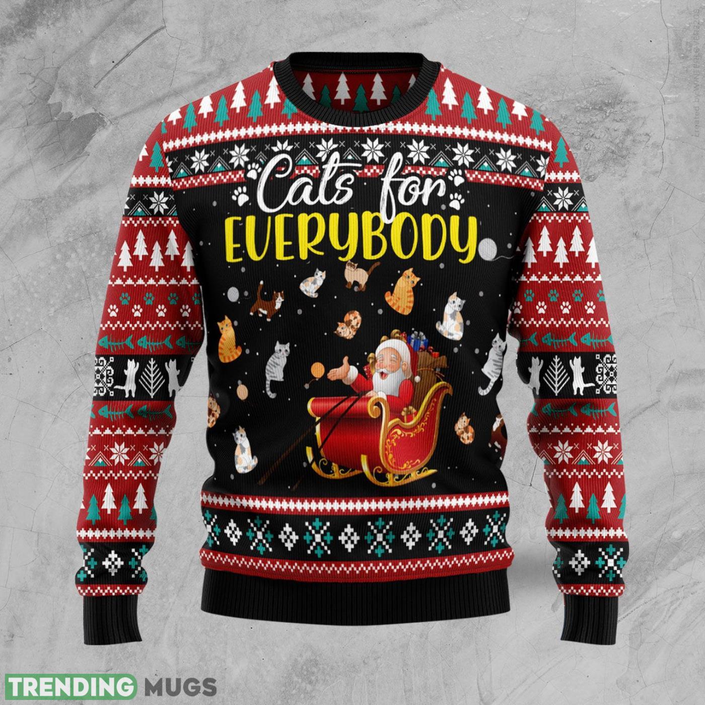 Cats For Everybody Merry Christmas Ugly Christmas Sweater Cute Christmas Gift For Men And Women Product Photo 1 Cats For Everybody Merry Christmas Ugly Christmas Sweater Cute Christmas Gift For Men And Women Product Photo 1