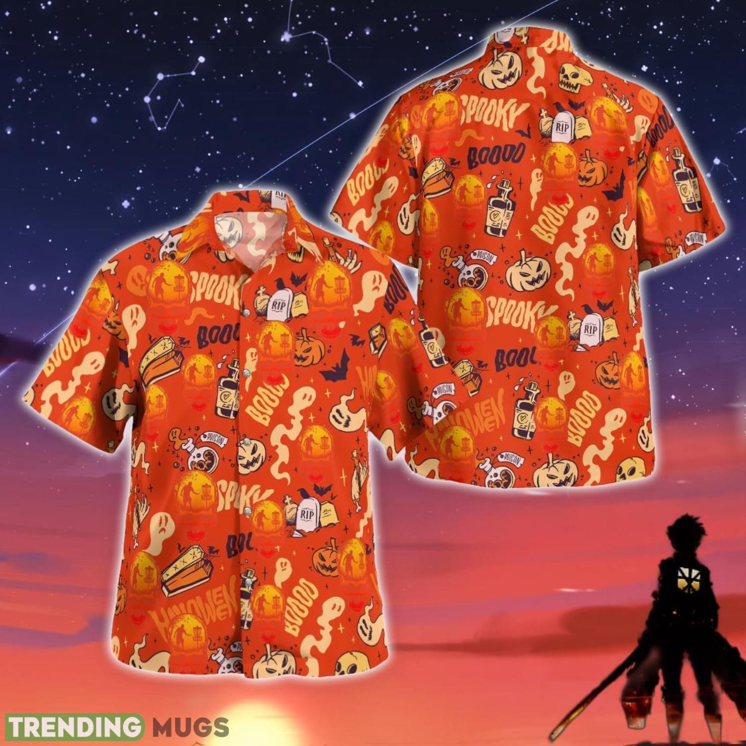 Disc Golf Halloween Skull Men And Women Summer Gift Hawaiian Shirt Product Photo 1