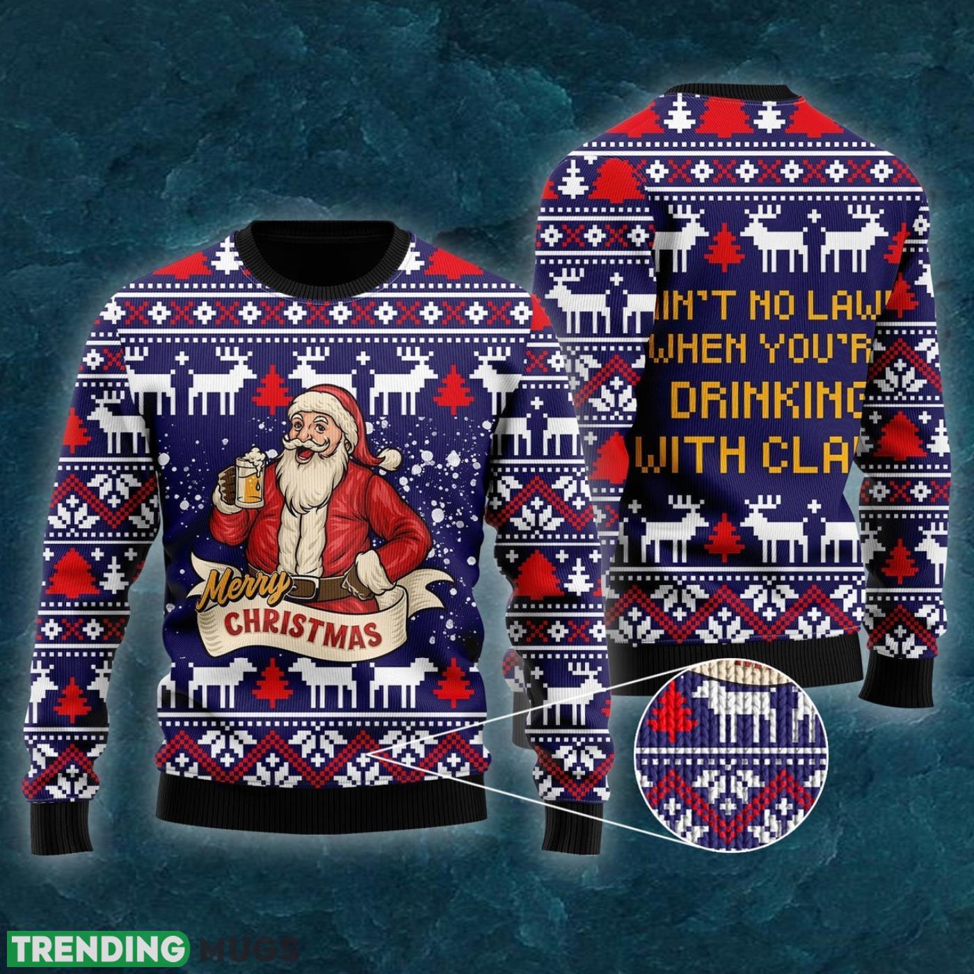 Drinking With Cla Ugly Christmas Sweater Cute Christmas Gift For Men And Women Product Photo 1 Drinking With Cla Ugly Christmas Sweater Cute Christmas Gift For Men And Women Product Photo 1