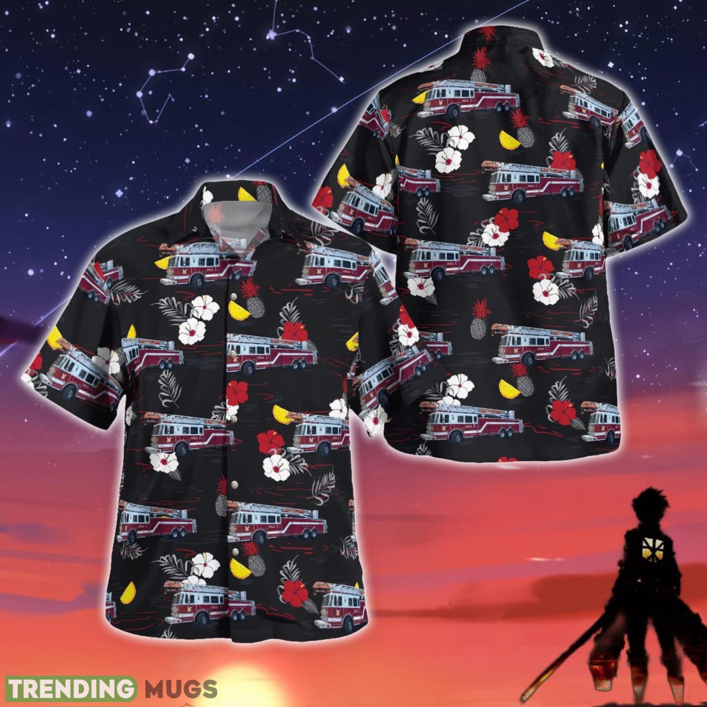 Garden City New York Garden City Fire Department Black Hawaiian Shirt Beach Gift Product Photo 1 Garden City New York Garden City Fire Department Black Hawaiian Shirt Beach Gift Product Photo 1