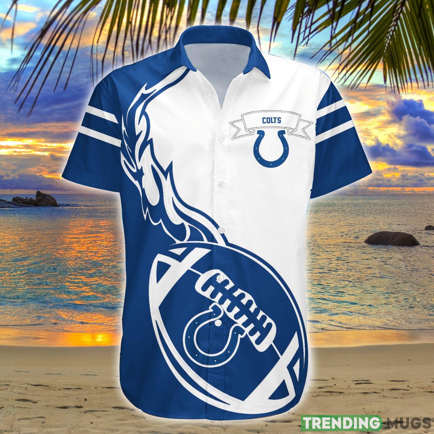 Indianapolis Colts NFL Flame Ball Hawaiian Shirt For Fans Product Photo 1