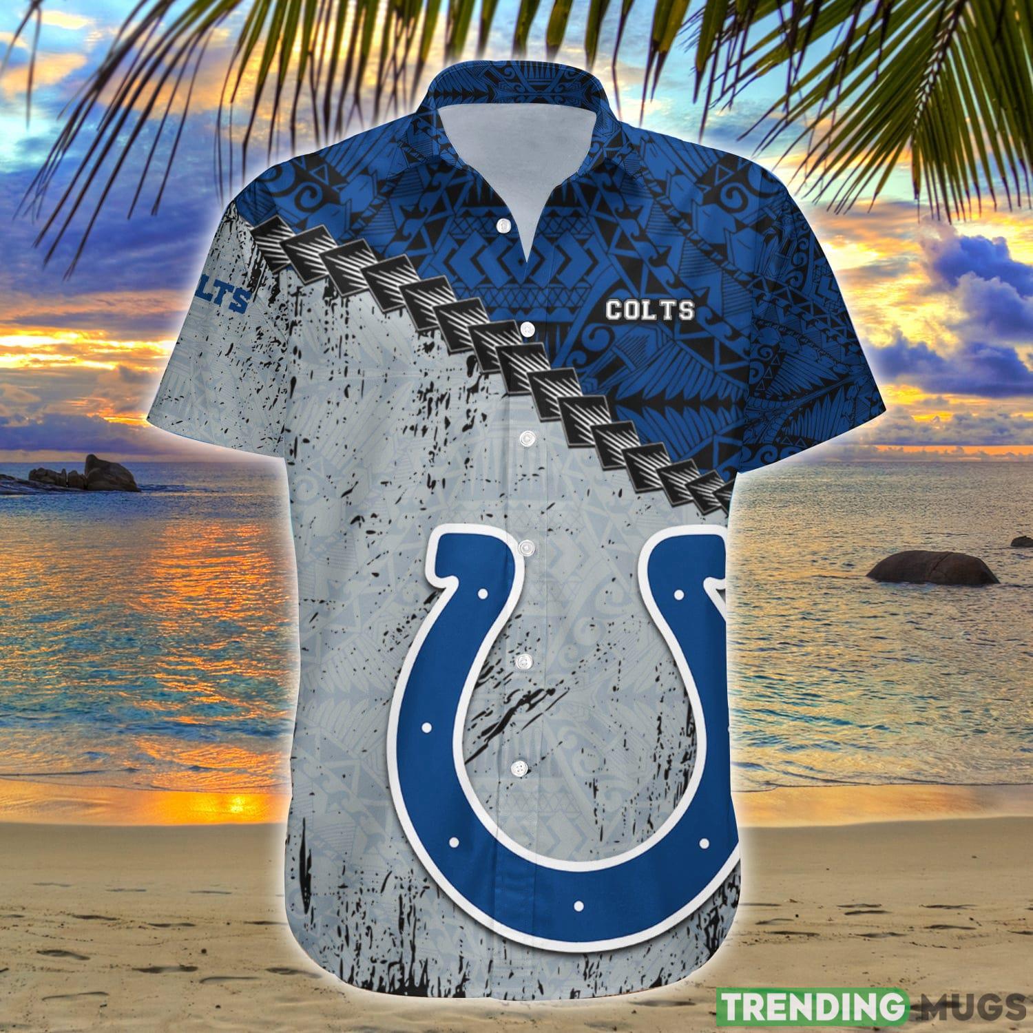 Indianapolis Colts NFL Polynesian Tattoo Hawaiian Shirt Summer Gift For Fans Product Photo 1