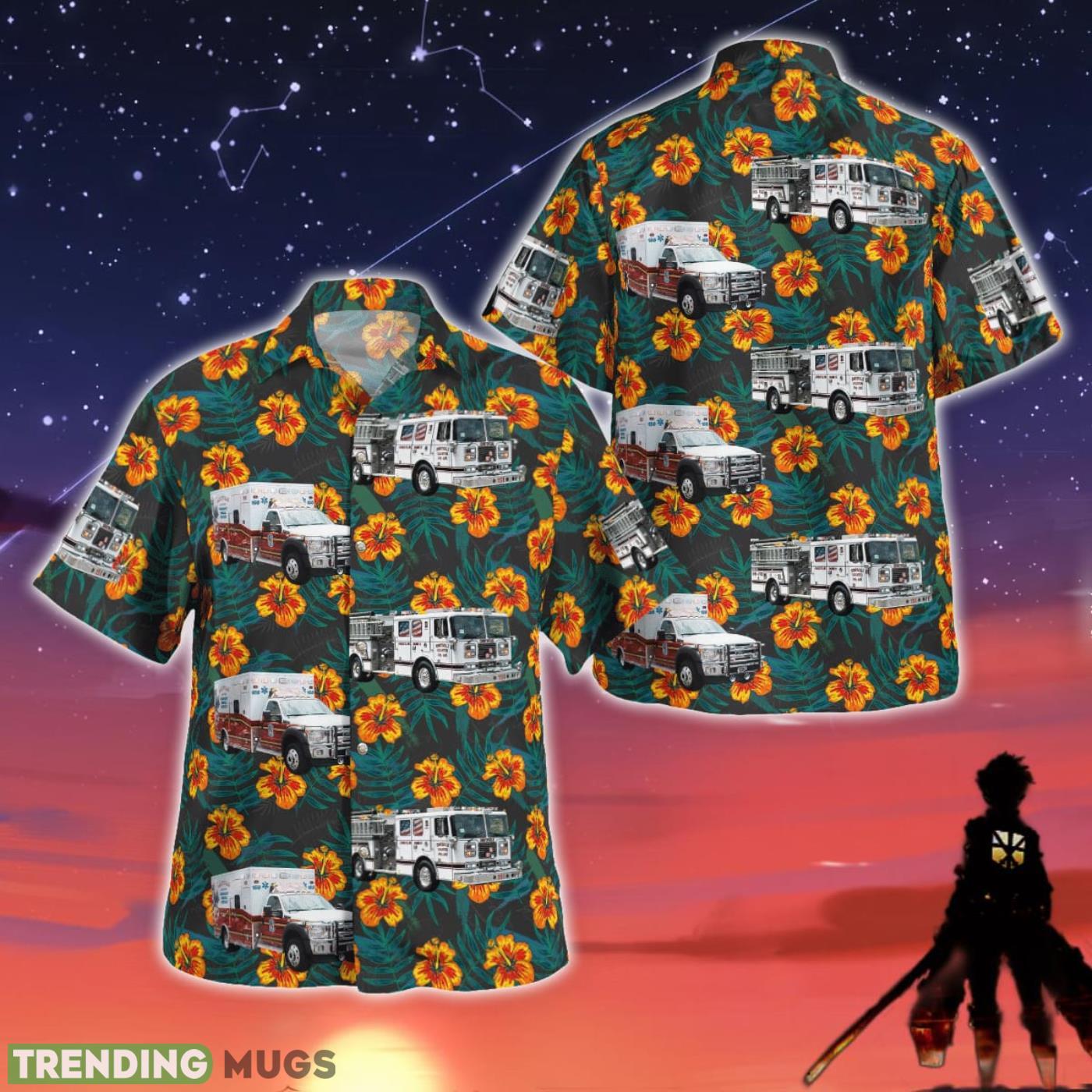 La Plata Maryland Dentsville Volunteer EMS Fire and Auxiliary Men And Women Summer Gift Hawaiian Shirt Product Photo 1