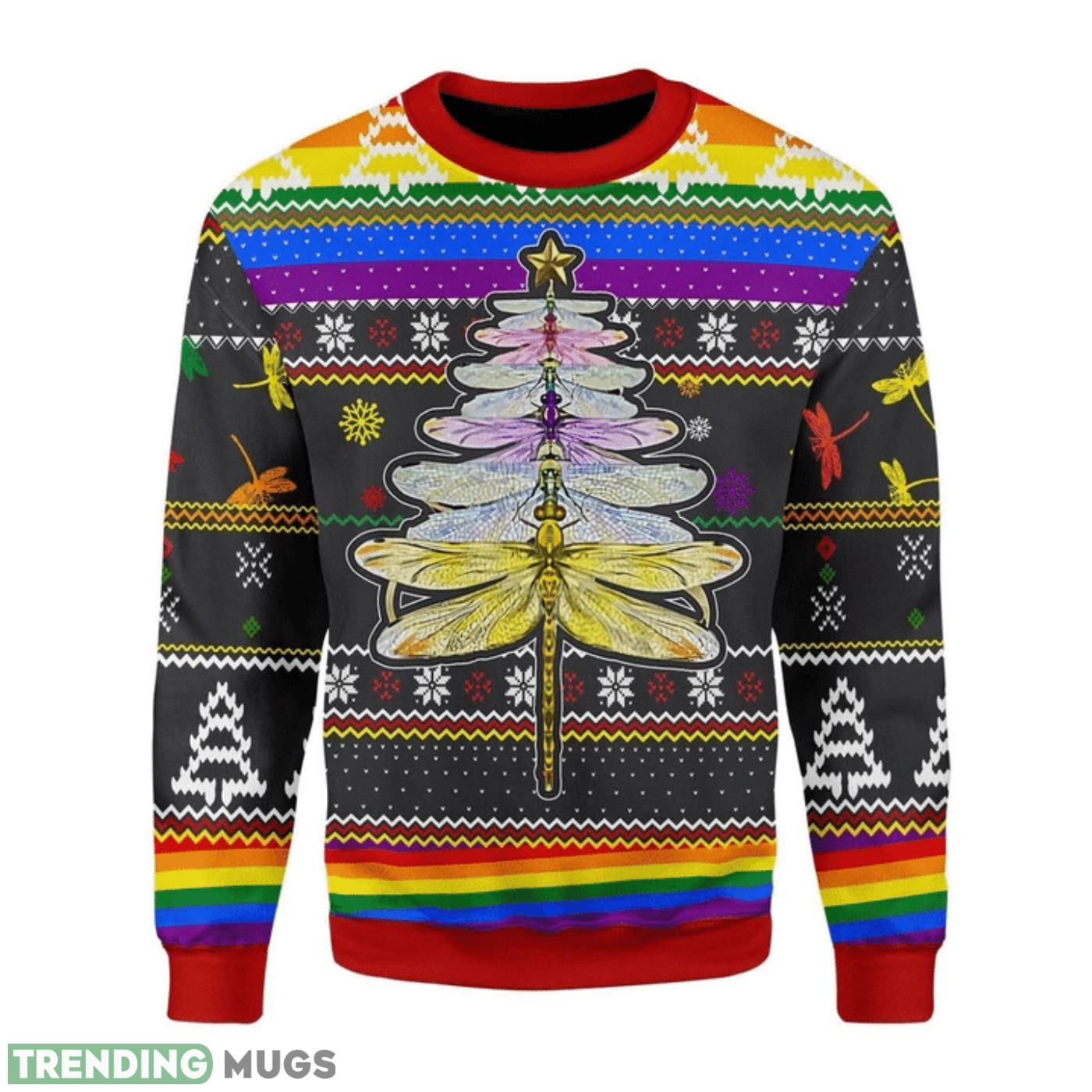 LGBT Dragonfly Ugly Christmas Sweater Cute Christmas Gift For Men And Women Product Photo 1