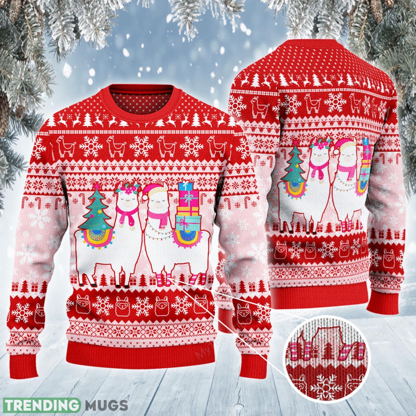 Llama Lovers Christmas Ugly Christmas Sweater Cute Christmas Gift For Men And Women Product Photo 1