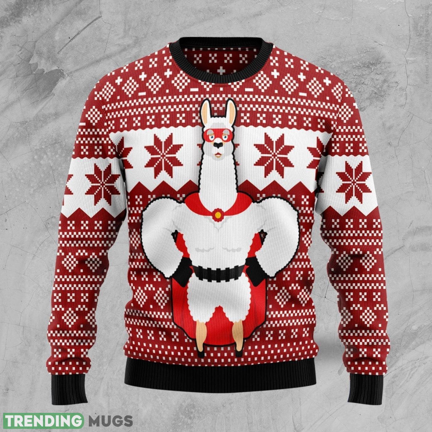 Llama Superhero Ugly Christmas Sweater Cute Christmas Gift For Men And Women Product Photo 1