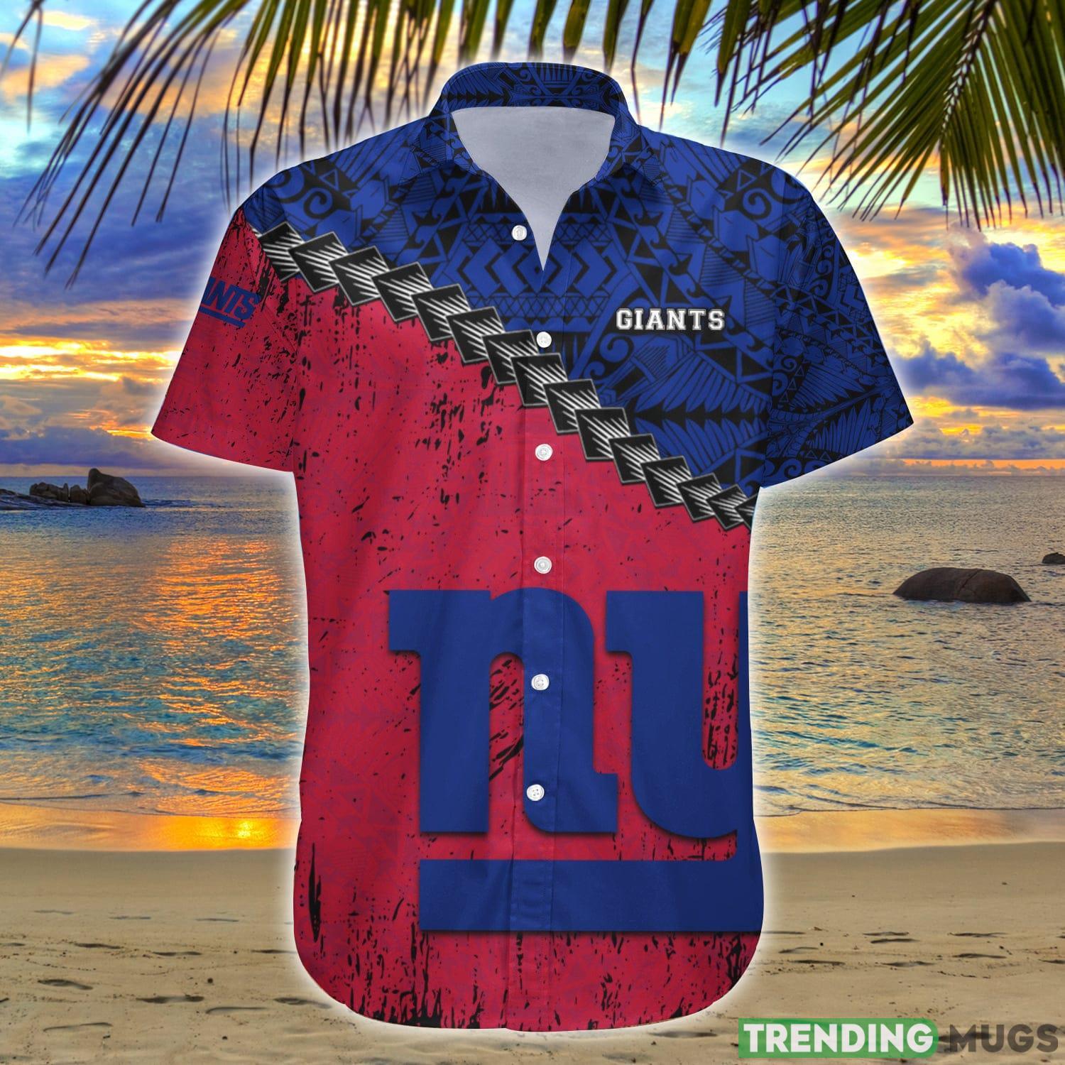 New York Giants NFL Polynesian Tattoo Hawaiian Shirt Summer Gift For Fans Product Photo 1 New York Giants NFL Polynesian Tattoo Hawaiian Shirt Summer Gift For Fans Product Photo 1