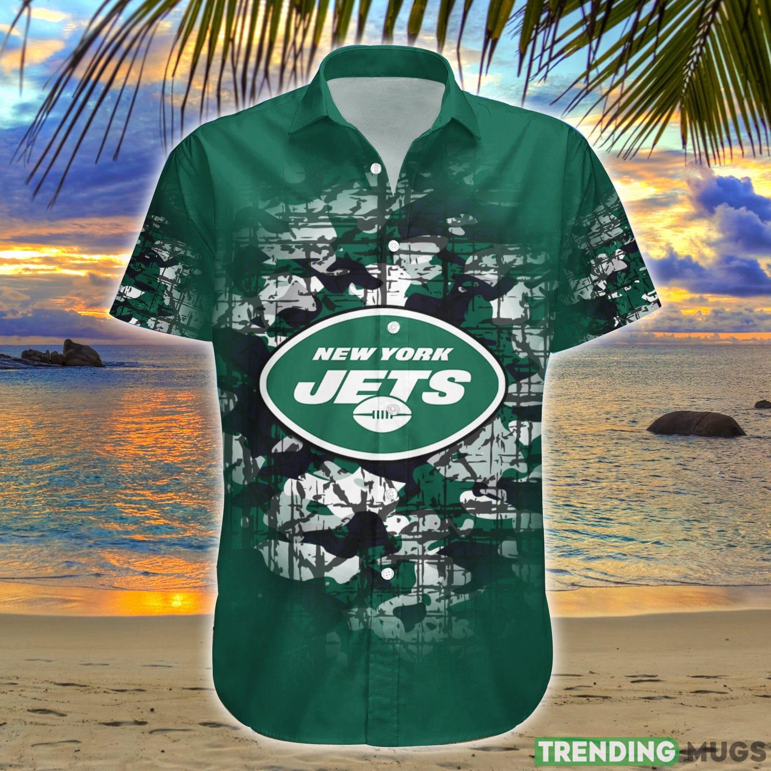 New York Jets NFL Camouflage Vintage Custom Name And Number Hawaiian Shirt Summer Gift For Fans Product Photo 1 New York Jets NFL Camouflage Vintage Custom Name And Number Hawaiian Shirt Summer Gift For Fans Product Photo 1