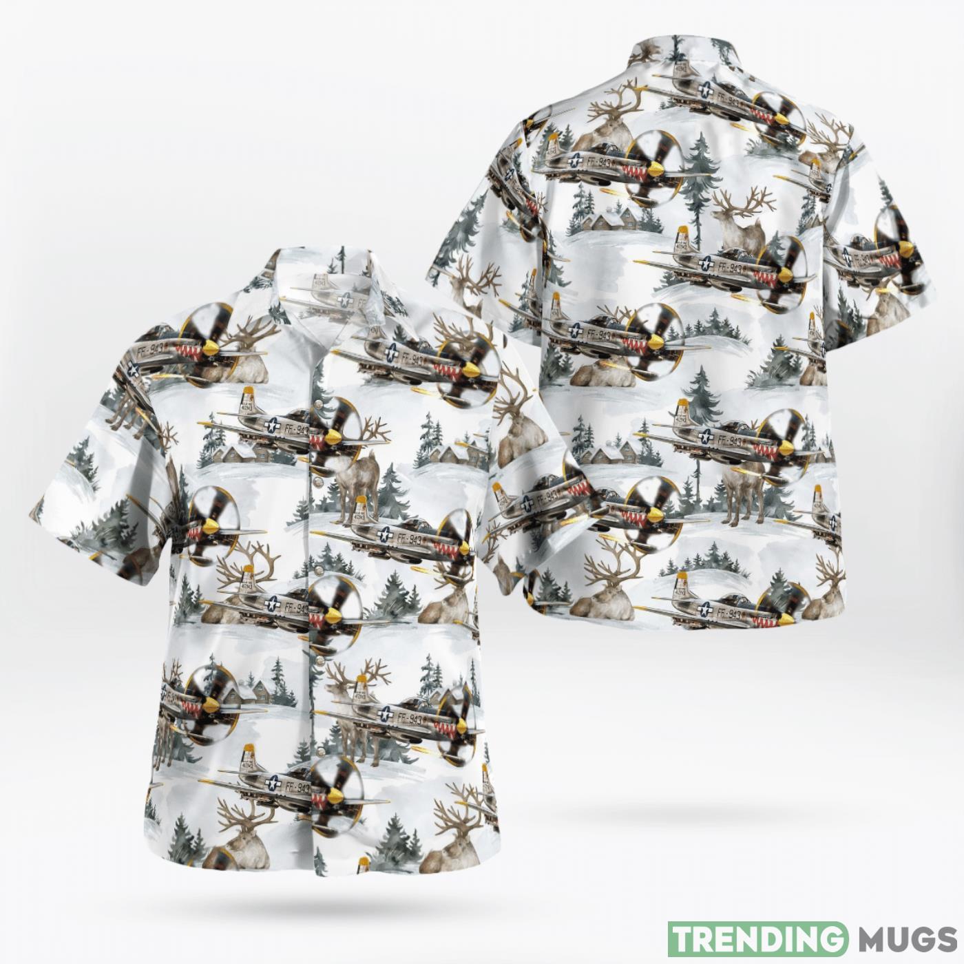 North American P-51 Mustang Christmas Seamless 3D All Over Print Hawaiian Shirt Product Photo 1 North American P-51 Mustang Christmas Seamless 3D All Over Print Hawaiian Shirt Product Photo 1