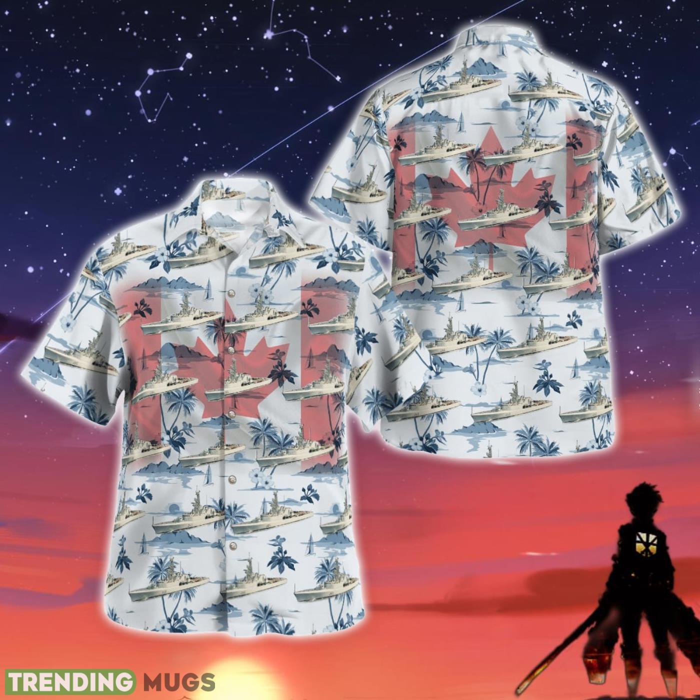 Royal Canadian Navy RCN HMCS Annapolis (DDH 265) Annapolis-class Destroyer Hawaiian Shirt Beach Gift Product Photo 1