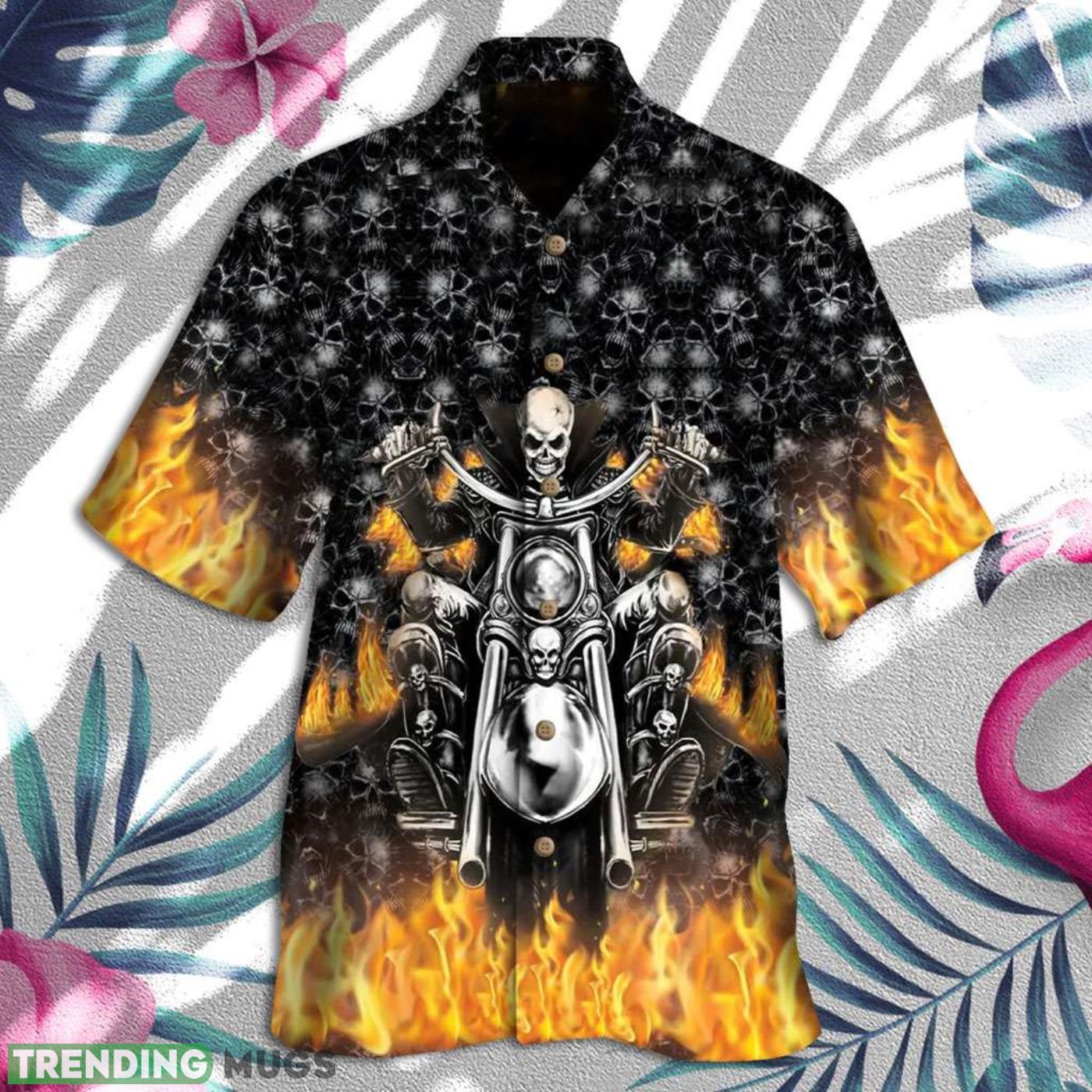 Skull Hawaiian Shirt Skull Skeleton Rider On Fire Hawaiian Shirt Product Photo 1 Skull Hawaiian Shirt Skull Skeleton Rider On Fire Hawaiian Shirt Product Photo 1