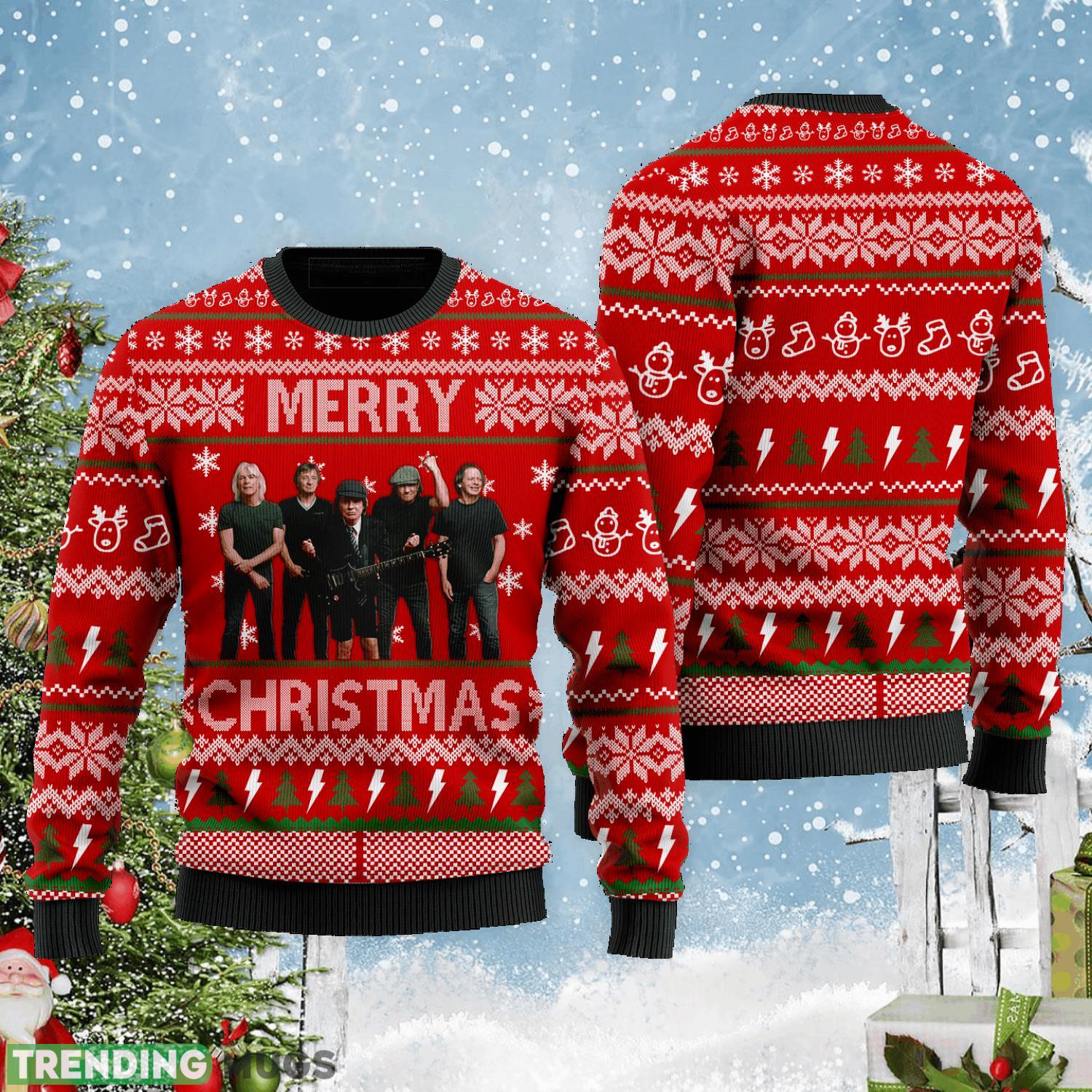 Acdc Merry Christmas Ugly Christmas Sweater Product Photo 1 Acdc Merry Christmas Ugly Christmas Sweater Product Photo 1