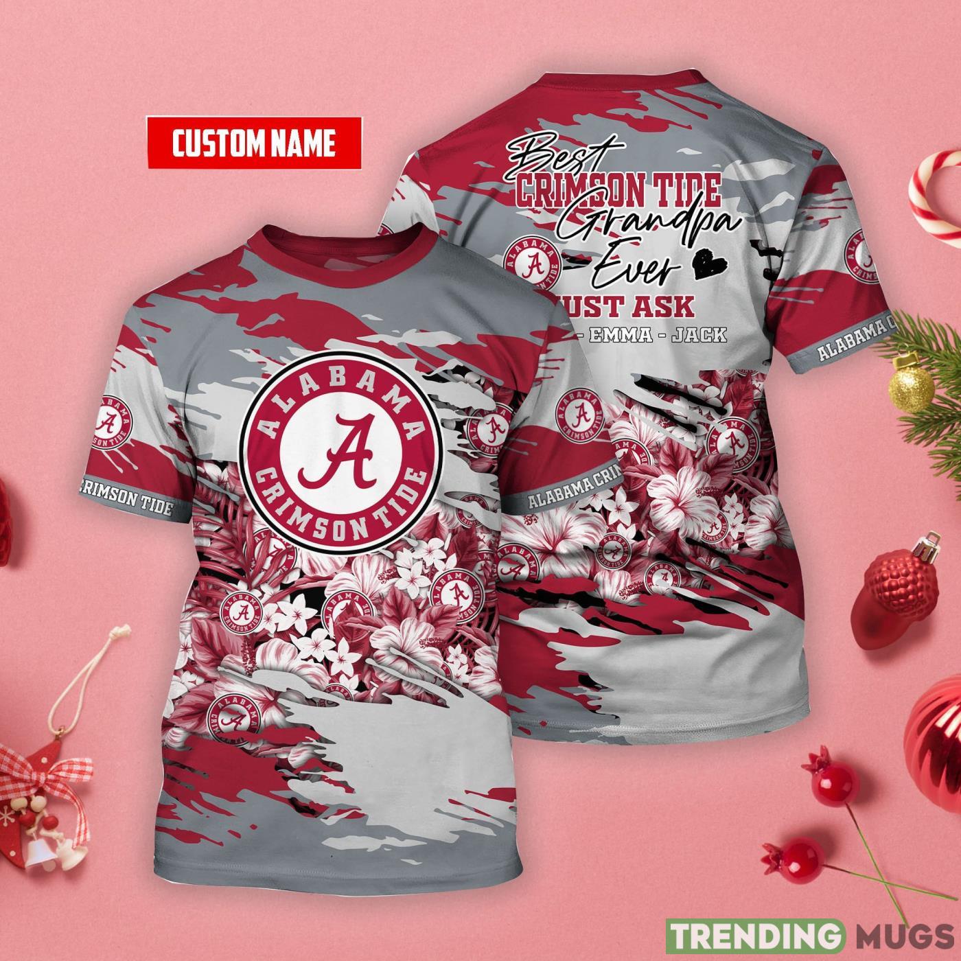 Alabama Crimson Tide Personalized Name Tropical Style 3D T-Shirt Product Photo 1 Alabama Crimson Tide Personalized Name Tropical Style 3D T-Shirt Product Photo 1