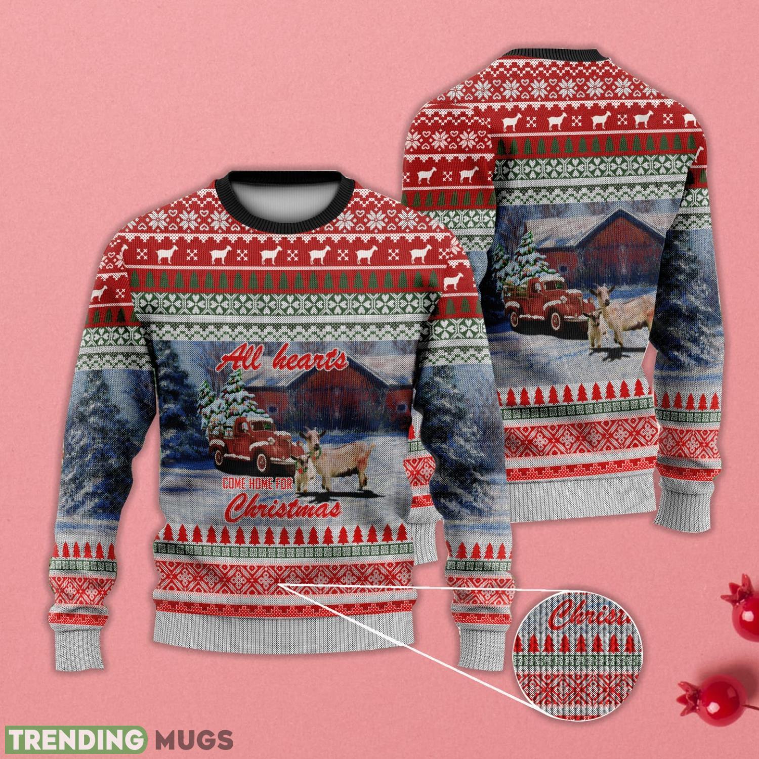 All Hearts Come Home For Christmas Goat Christmas Gift Ugly Christmas Sweater 3D Sweater All Hearts Come Home For Christmas Goat Christmas Gift Ugly Christmas Sweater 3D Sweater