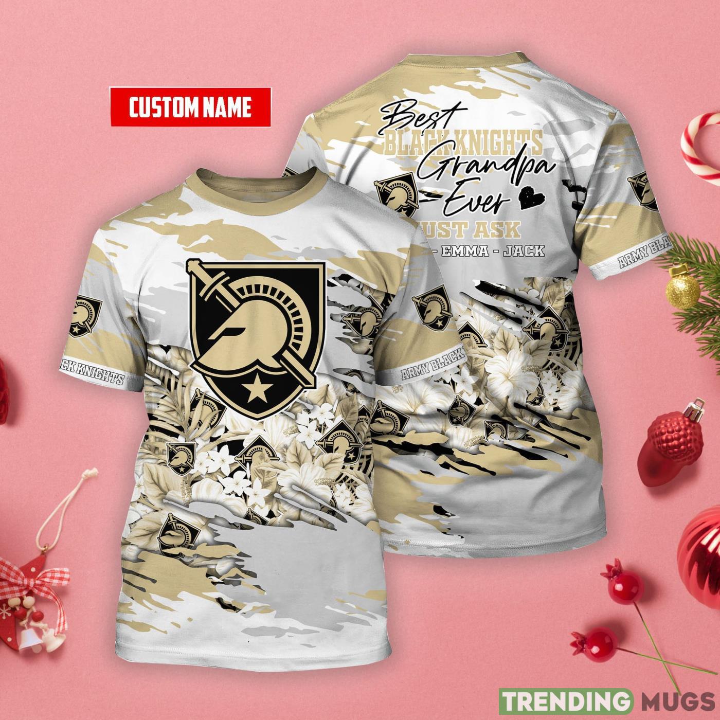 Army Black Knights Personalized Name Tropical Style 3D T-Shirt Product Photo 1 Army Black Knights Personalized Name Tropical Style 3D T-Shirt Product Photo 1
