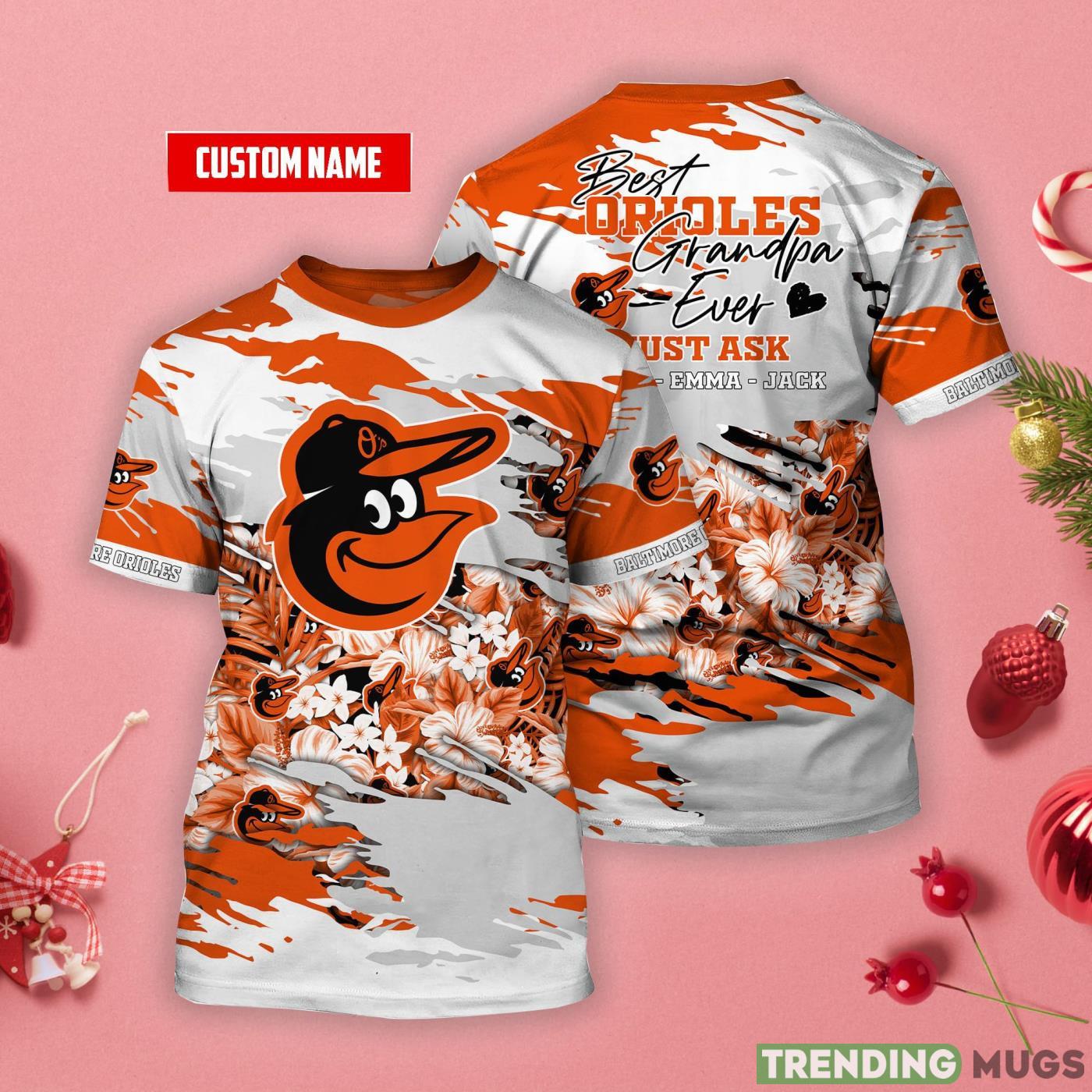 Baltimore Orioles Personalized Name Tropical Style 3D T-Shirt Product Photo 1 Baltimore Orioles Personalized Name Tropical Style 3D T-Shirt Product Photo 1