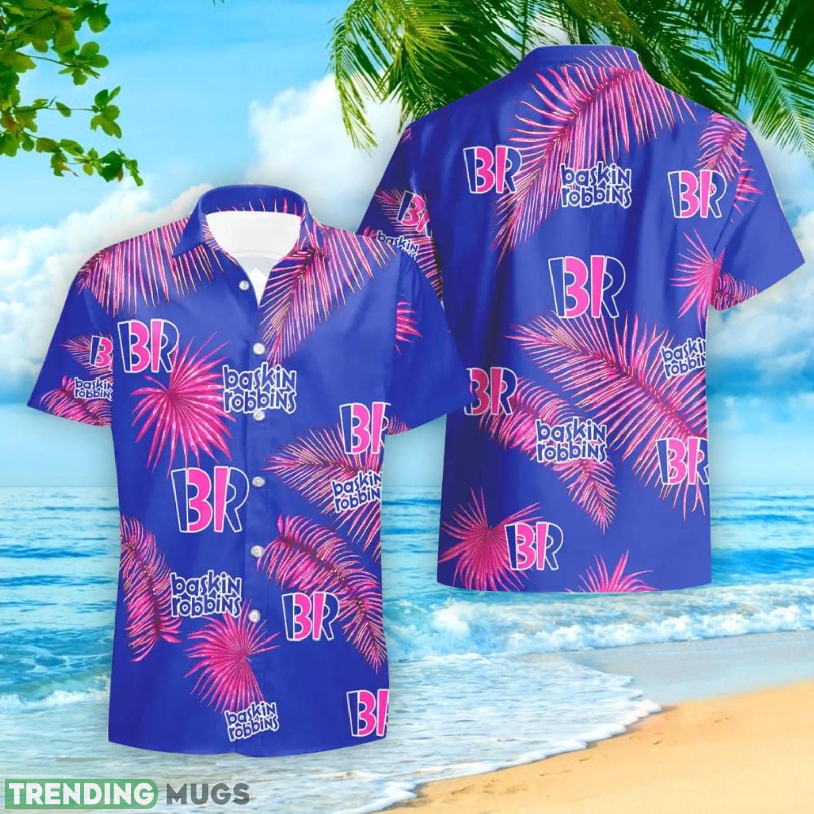 Baskin Robbins Palm Leaves Tropical Hawaiian Shirt And Shorts Unique Summer Gift Hawaiian & Short Baskin Robbins Palm Leaves Tropical Hawaiian Shirt And Shorts Unique Summer Gift Hawaiian & Short