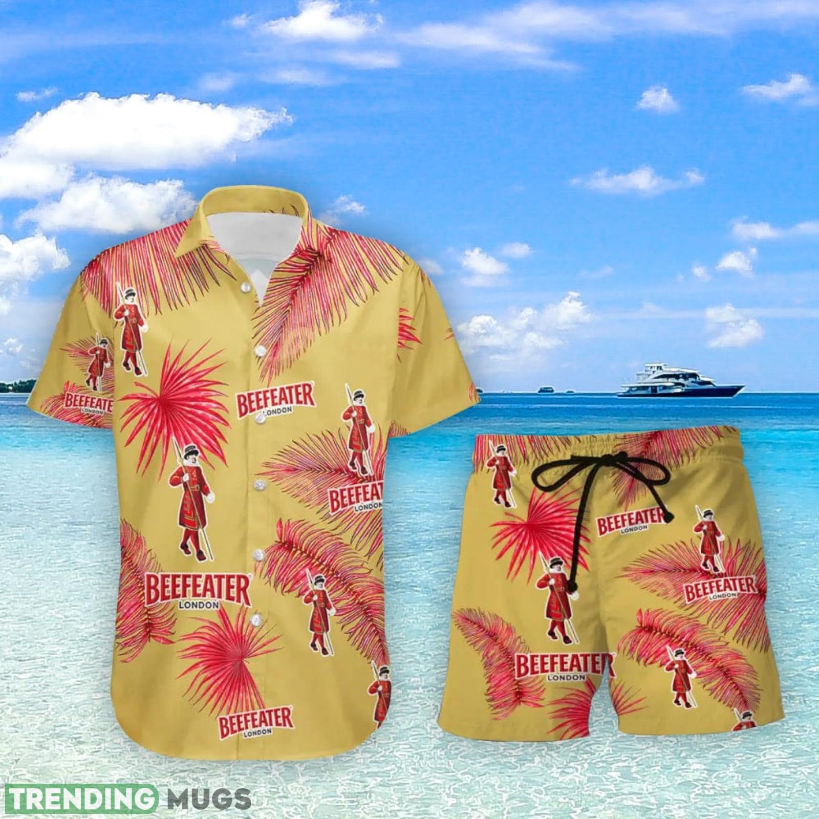 Beefeater Gin Palm Leaves Tropical Hawaiian Shirt And Shorts Unique Summer Gift Product Photo 1 Beefeater Gin Palm Leaves Tropical Hawaiian Shirt And Shorts Unique Summer Gift Product Photo 1