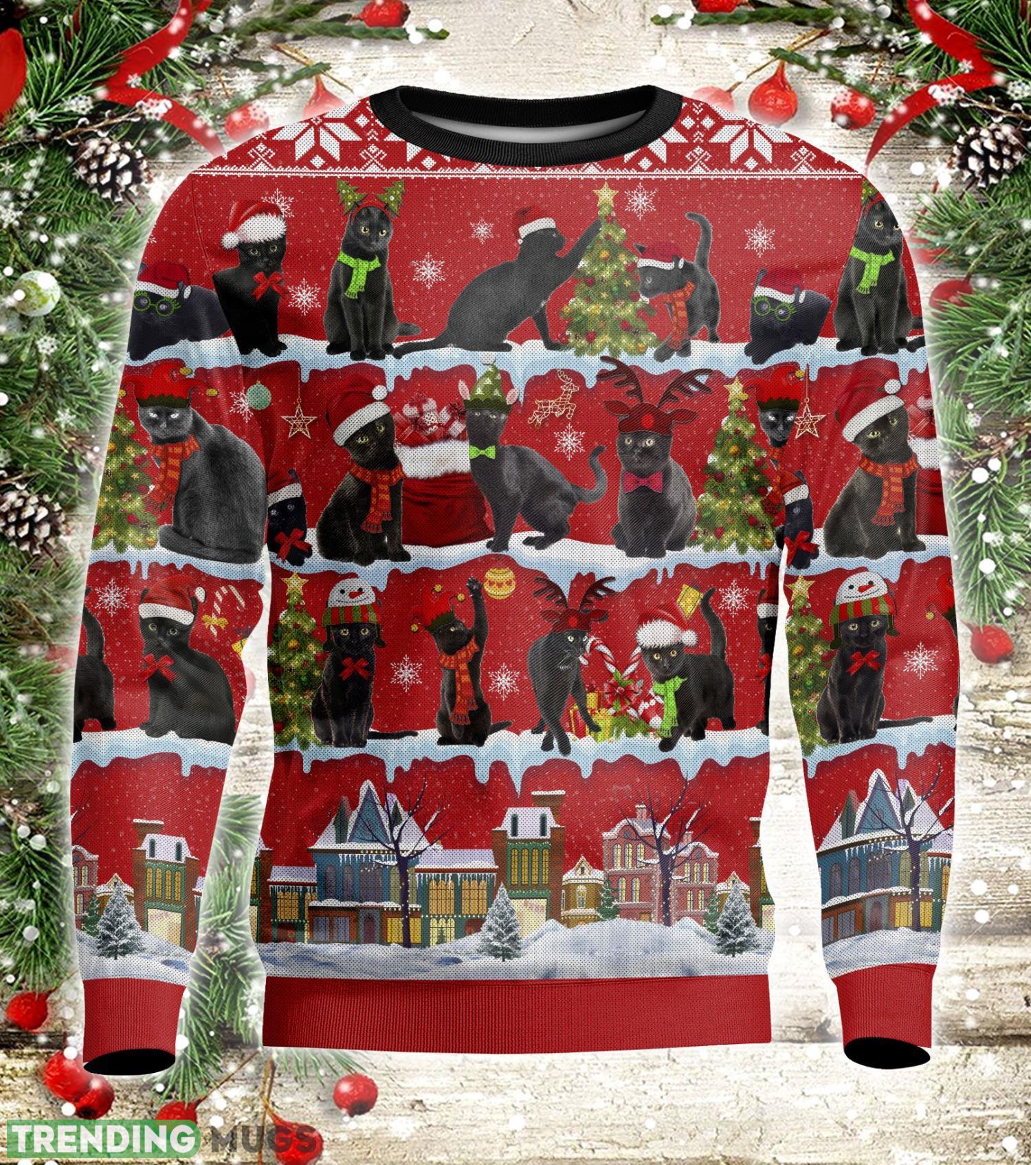 Black Cat Christmas Gift Ugly Christmas Sweater 3D Sweater Black Cat Christmas Gift Ugly Christmas Sweater 3D Sweater