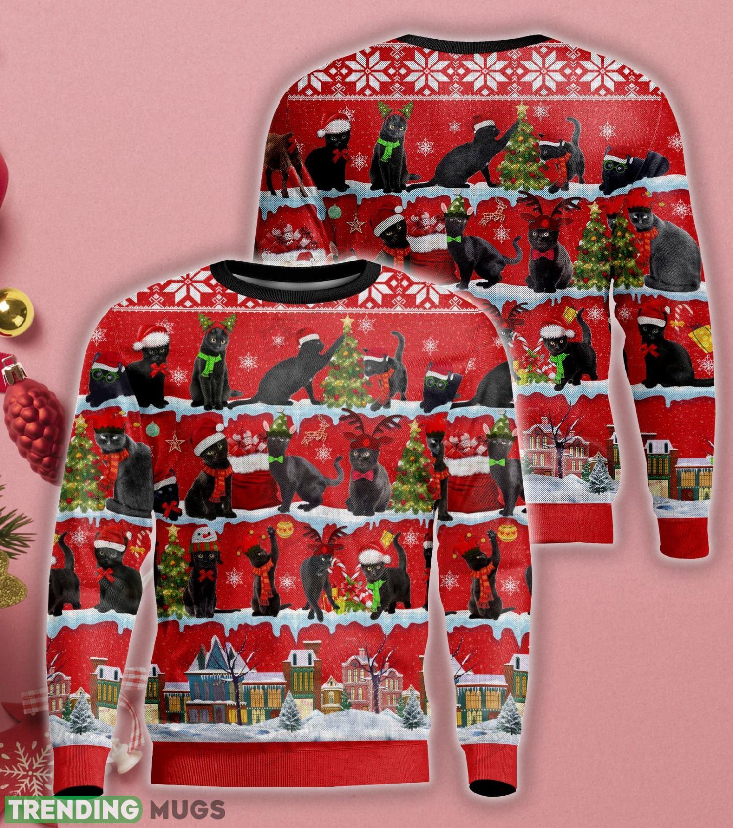 Black Cat Christmas Gift Ugly Christmas Sweater 3D Sweater Black Cat Christmas Gift Ugly Christmas Sweater 3D Sweater