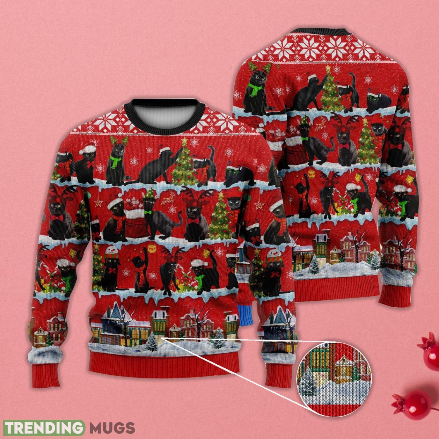 Black Cat Christmas Gift Ugly Christmas Sweater Product Photo 1 Black Cat Christmas Gift Ugly Christmas Sweater Product Photo 1