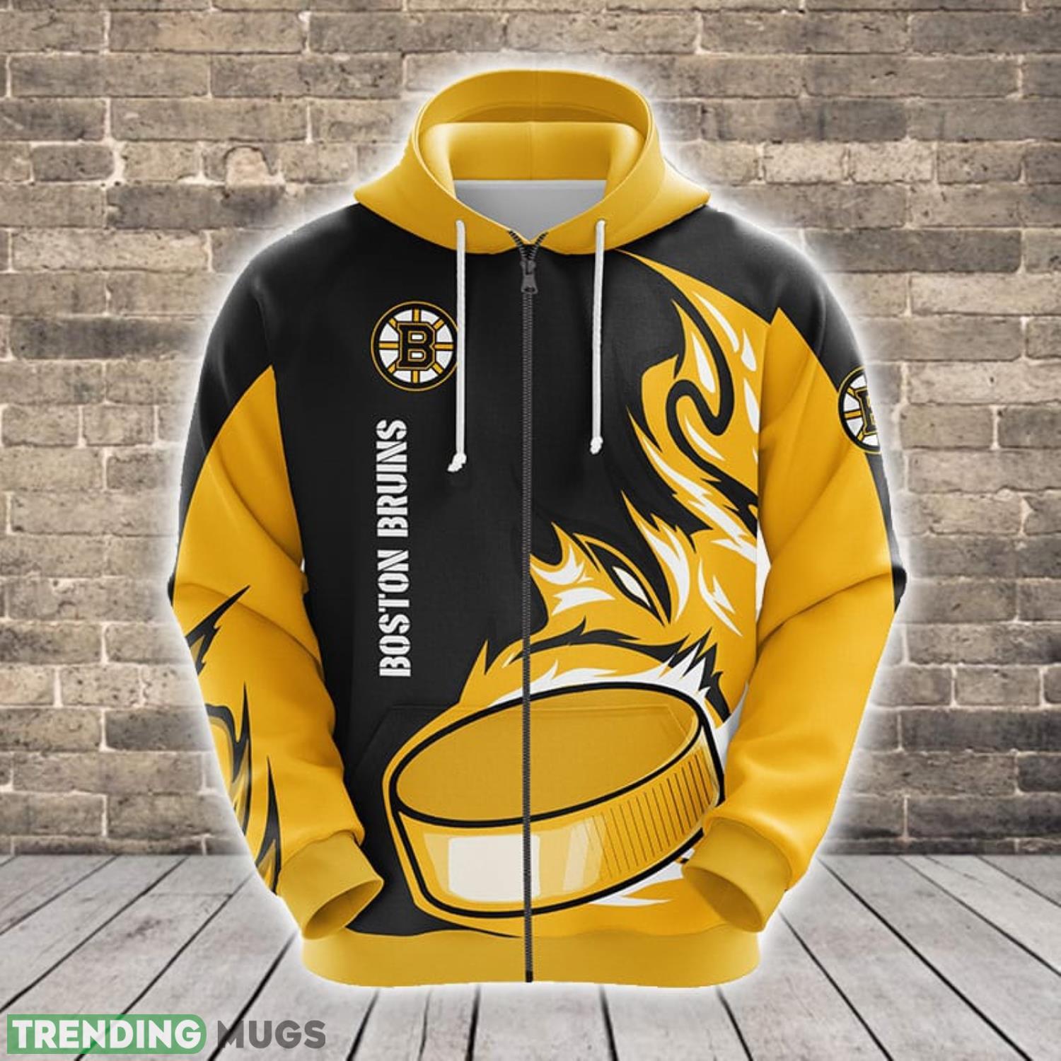 Boston Bruins NHL Yellow Unisex 3D Hoodie For Fans Best Sport Gift Men And Women Product Photo 1 Boston Bruins NHL Yellow Unisex 3D Hoodie For Fans Best Sport Gift Men And Women Product Photo 1