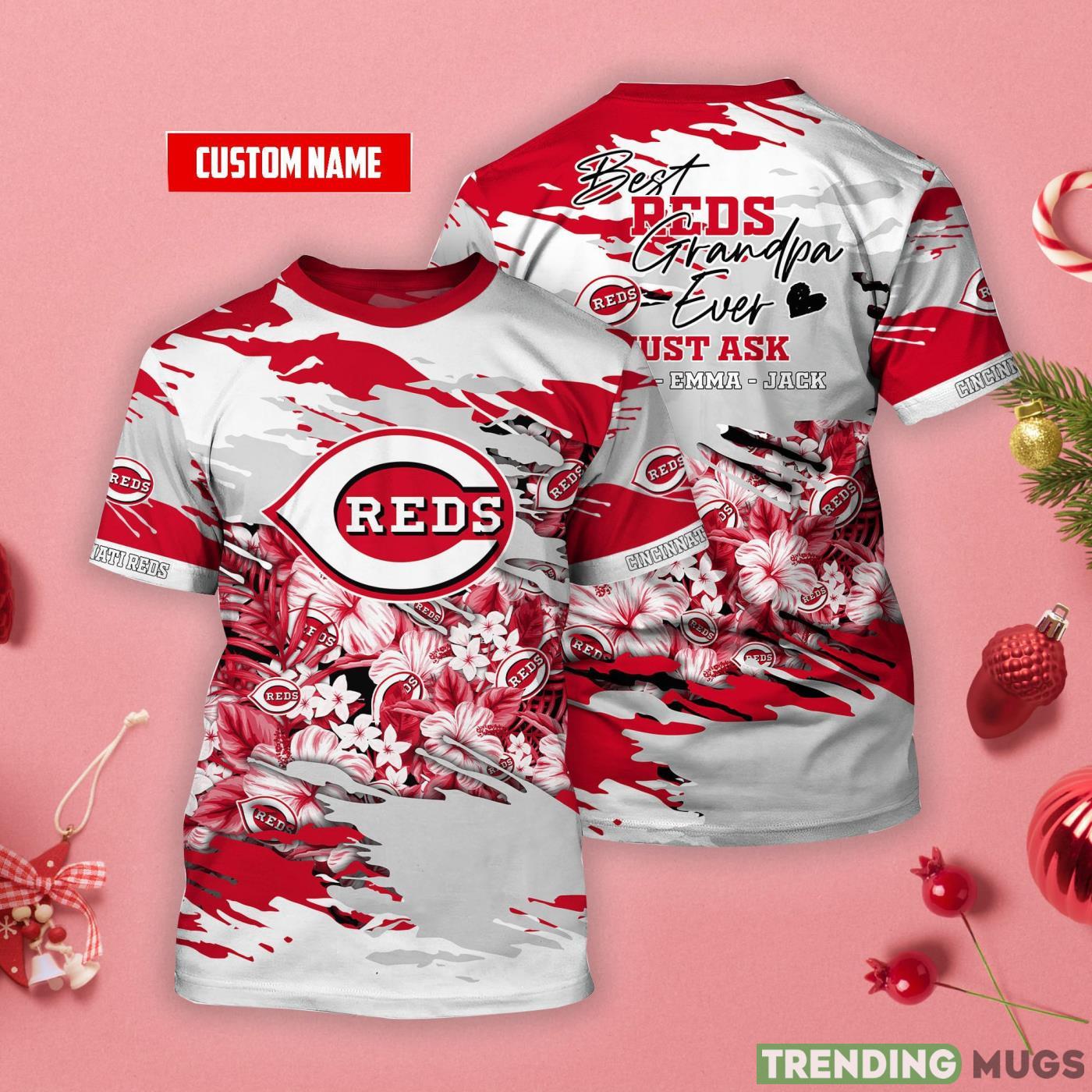 Cincinnati Reds Personalized Name Tropical Style 3D T-Shirt Product Photo 1 Cincinnati Reds Personalized Name Tropical Style 3D T-Shirt Product Photo 1