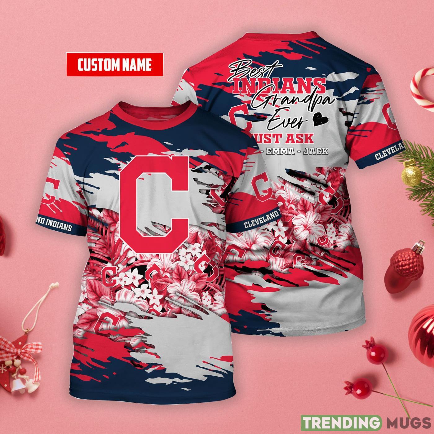 Cleveland Indians Personalized Name Tropical Style 3D T-Shirt Product Photo 1 Cleveland Indians Personalized Name Tropical Style 3D T-Shirt Product Photo 1
