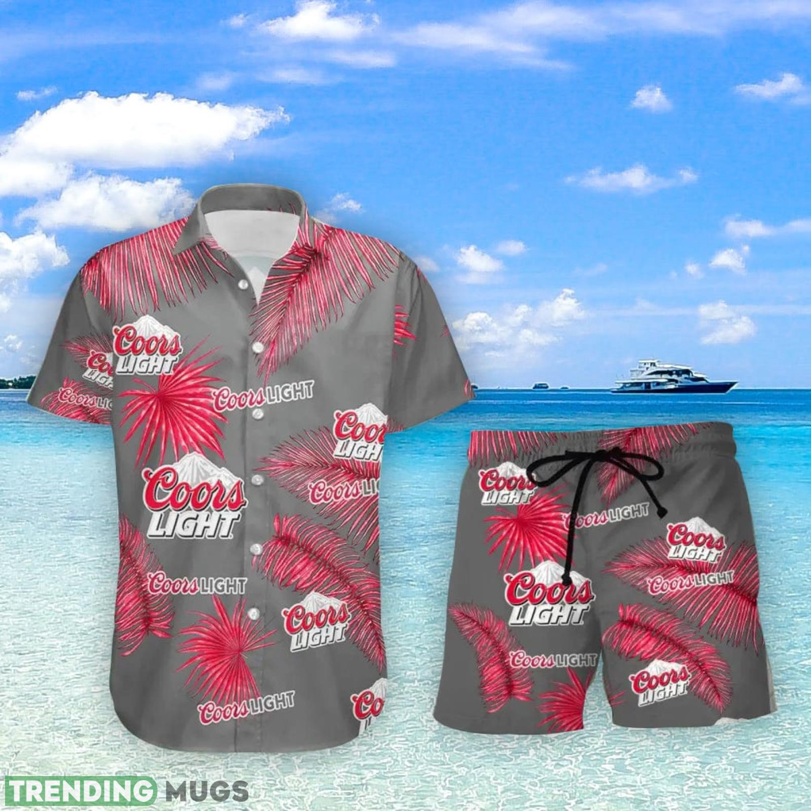 Coors Light Beer Palm Leaves Tropical Hawaiian Shirt And Shorts Unique Summer Gift Product Photo 1 Coors Light Beer Palm Leaves Tropical Hawaiian Shirt And Shorts Unique Summer Gift Product Photo 1