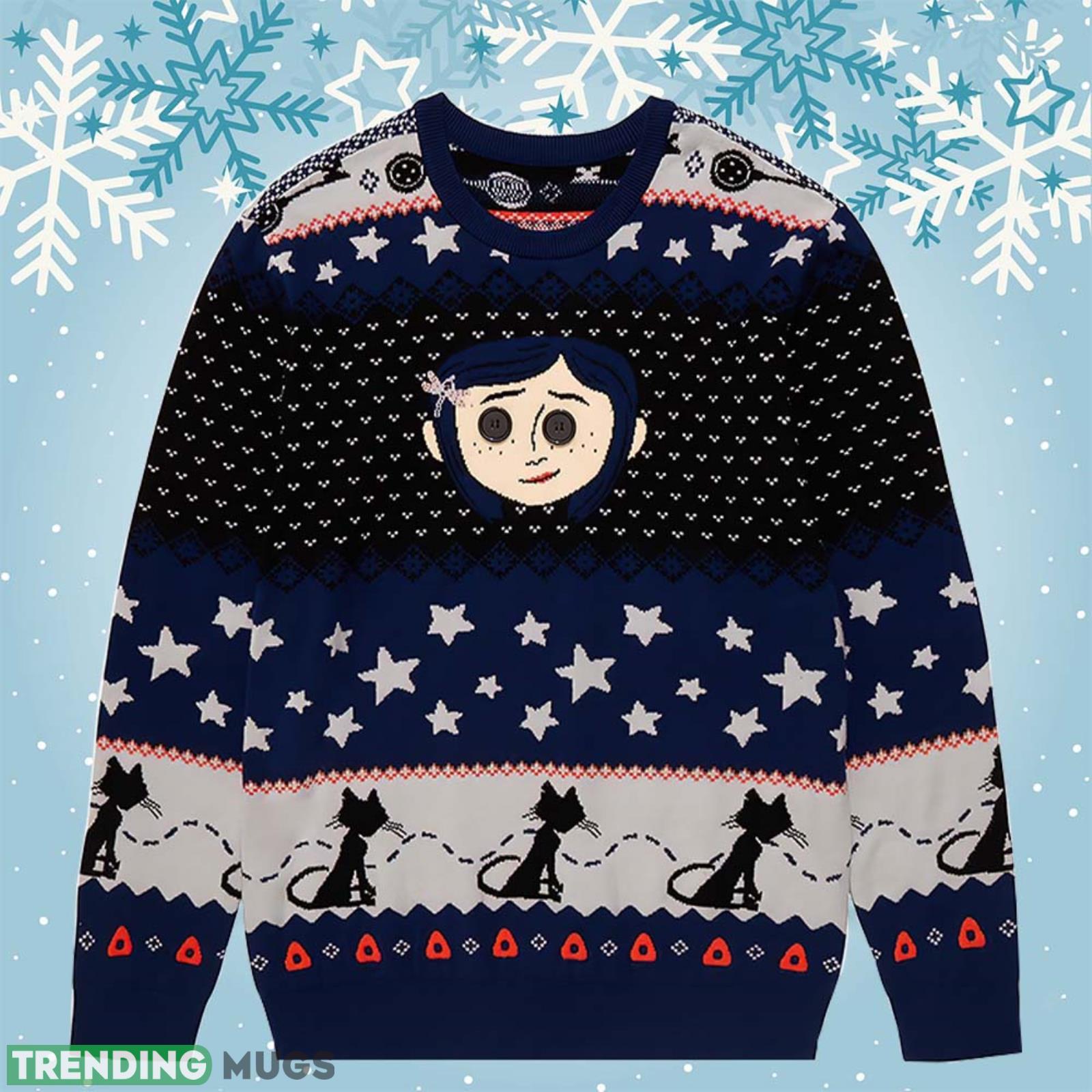 Coraline Icons Christmas Gift Ugly Christmas Sweater Product Photo 1 Coraline Icons Christmas Gift Ugly Christmas Sweater Product Photo 1