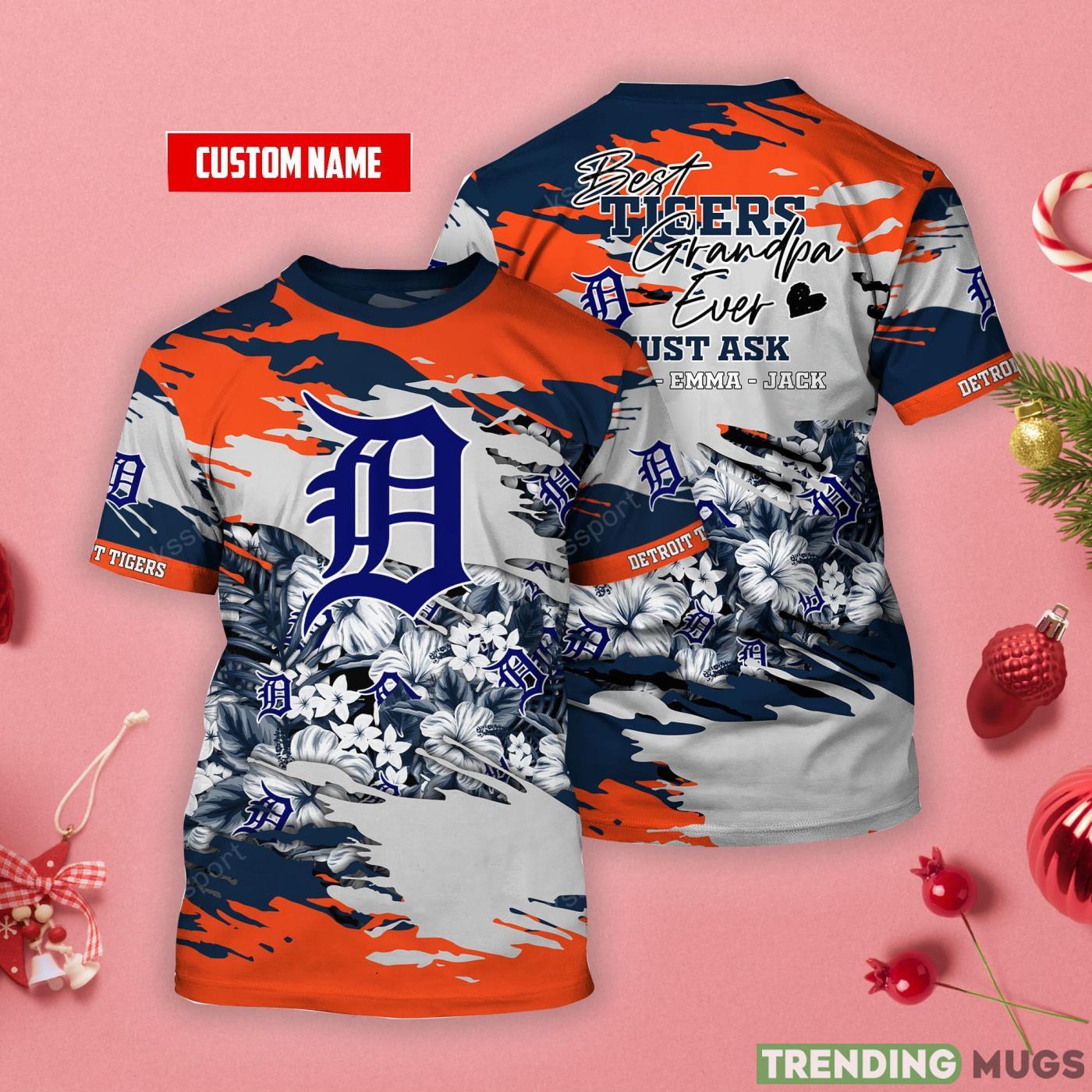 Detroit Tigers Personalized Name Tropical Style 3D T-Shirt Product Photo 1