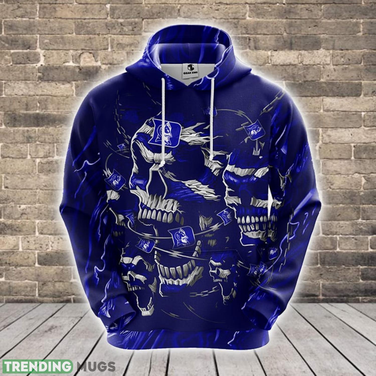 Duke Blue Devils NCAA Skull Funny Blue 3D Hoodie For Fans Best Sport Gift Men And Women Product Photo 1 Duke Blue Devils NCAA Skull Funny Blue 3D Hoodie For Fans Best Sport Gift Men And Women Product Photo 1