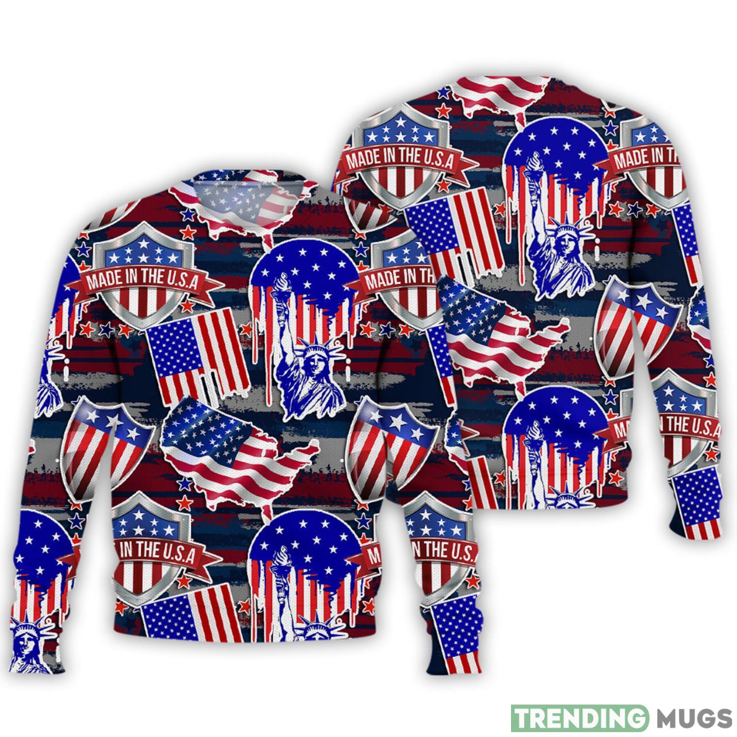 Gift Patriot Day 3D Sweater Statue Of Liberties USA Shield Flag Star Pattern Gifts 3D Sweater Product Photo 1 Gift Patriot Day 3D Sweater Statue Of Liberties USA Shield Flag Star Pattern Gifts 3D Sweater Product Photo 1