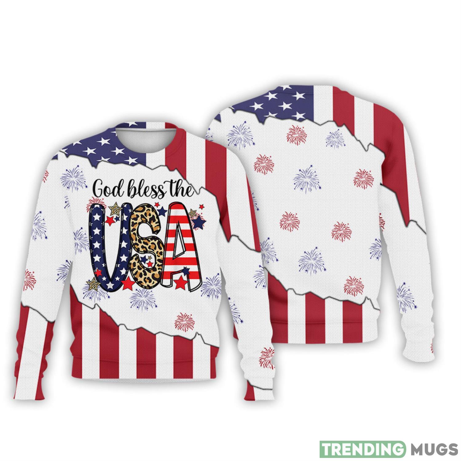 God Bless The Usa Leopard Pattern 3D Sweater Gift For Independence Day Product Photo 1 God Bless The Usa Leopard Pattern 3D Sweater Gift For Independence Day Product Photo 1