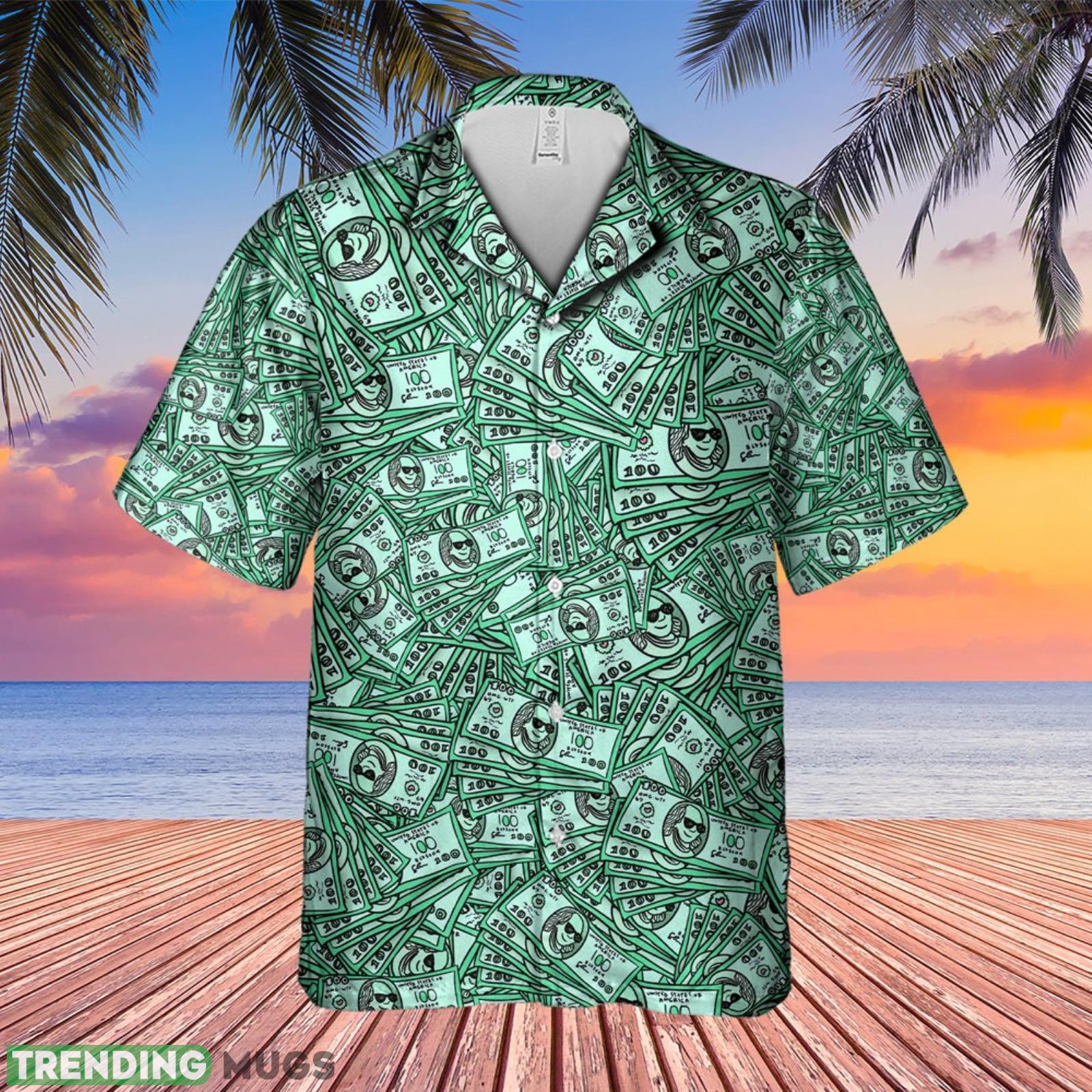 Green 100 Dolar Draw Art All Over Print Hawaiian Shirt Summer Gift For Men And Women Product Photo 1