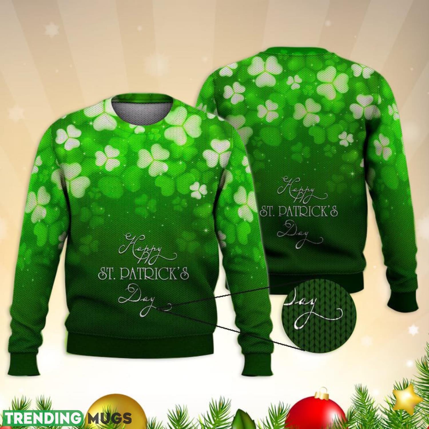 Happy St.Patrick’S Day Green 3D Full Print Ugly Sweater Christmas Gift Sweater Product Photo 1 Happy St.Patrick’S Day Green 3D Full Print Ugly Sweater Christmas Gift Sweater Product Photo 1