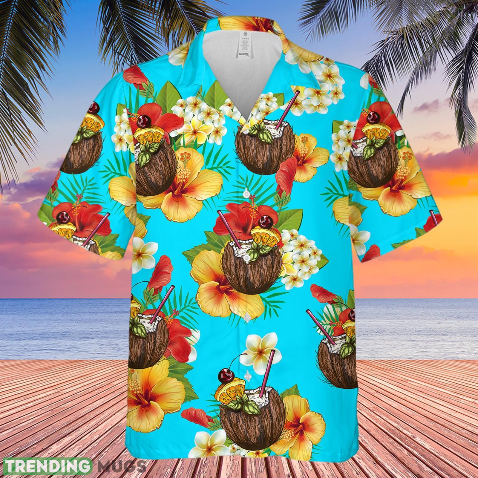 Hawaiian Coconut Coctail Tropical Aloha Short Sleeve Hawaiian Shirt Summer Gift For Men And Women Product Photo 1