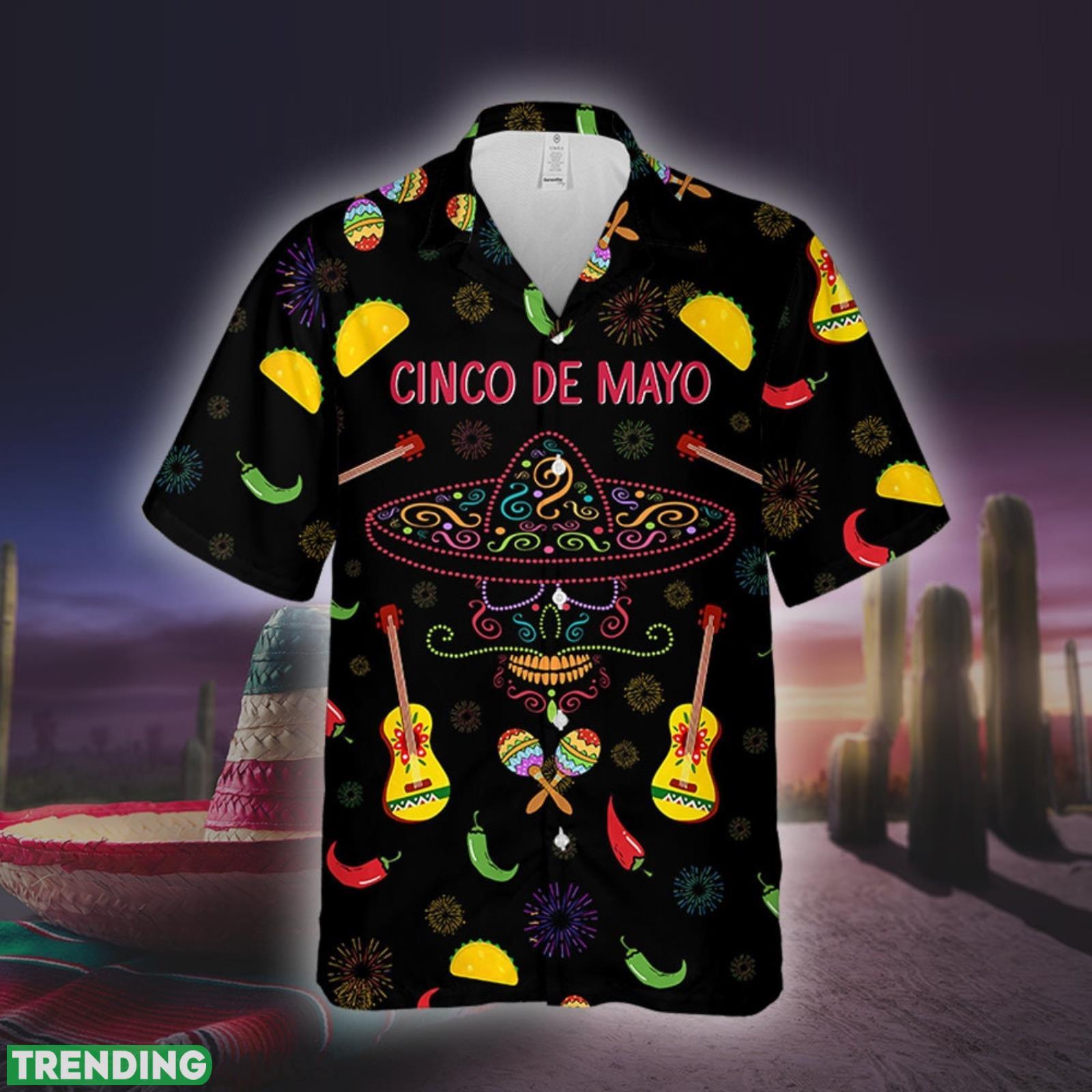 Hawaiian Shirt Summer Gift For Men And Women Cinco De Mayo Skull Print Hawaiian Shirt Summer Gift For Men And Women Product Photo 1