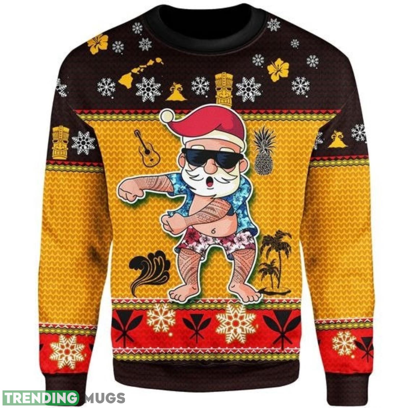Hawaiian Ugly Santa Dancing Christmas Ugly Sweater Product Photo 1