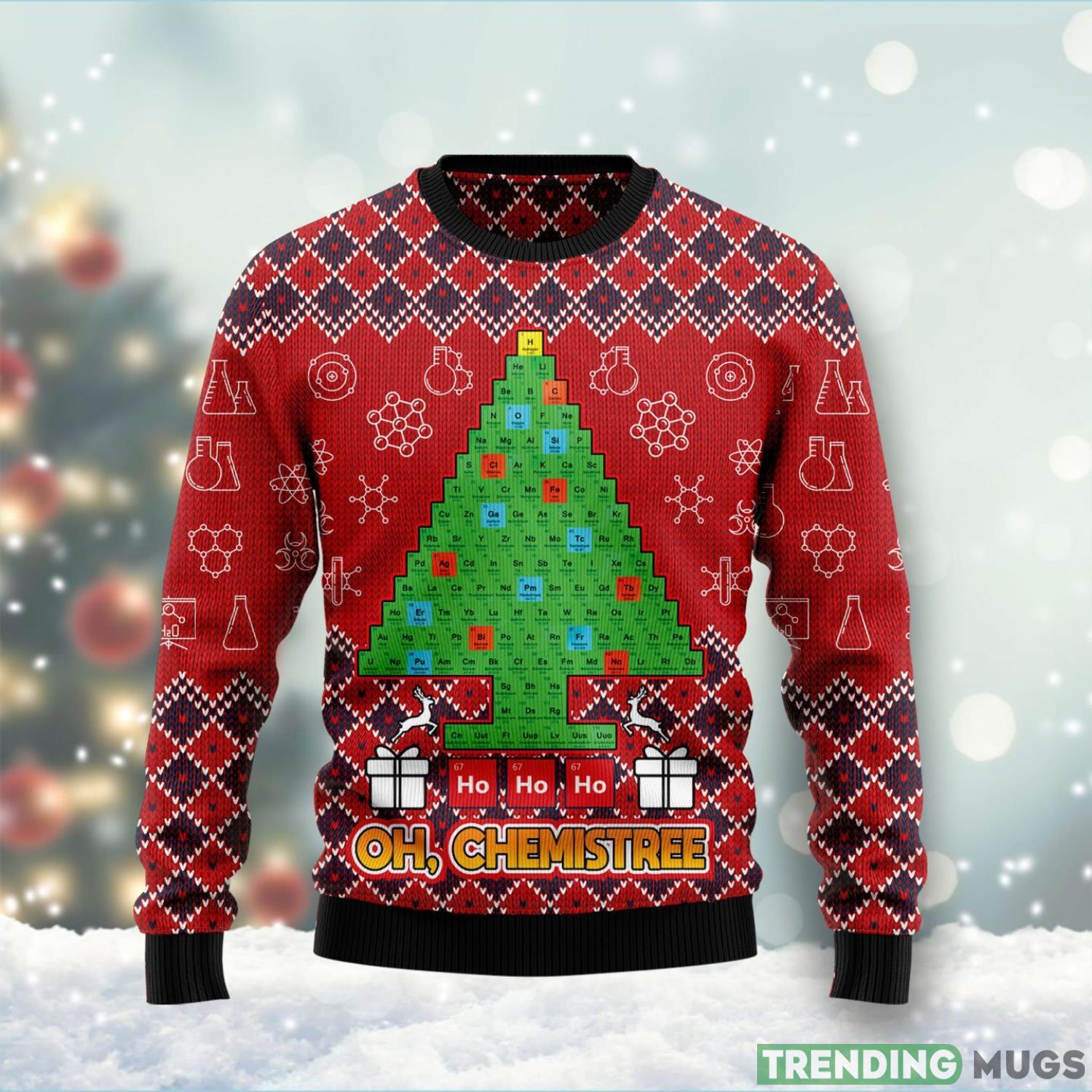 Ho Ho Ho Oh Chemistree Ugly Christmas Sweater Funny Family Sweater Gifts Product Photo 1 Ho Ho Ho Oh Chemistree Ugly Christmas Sweater Funny Family Sweater Gifts Product Photo 1