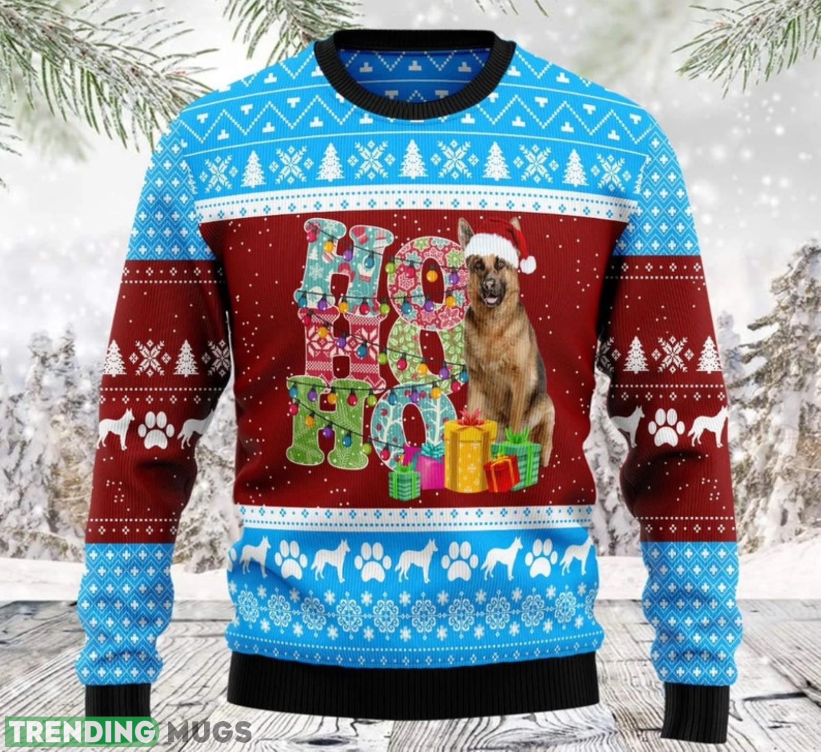 HoHoHo German Shepherd Dog Lover Ugly Christmas Sweater Product Photo 1 HoHoHo German Shepherd Dog Lover Ugly Christmas Sweater Product Photo 1