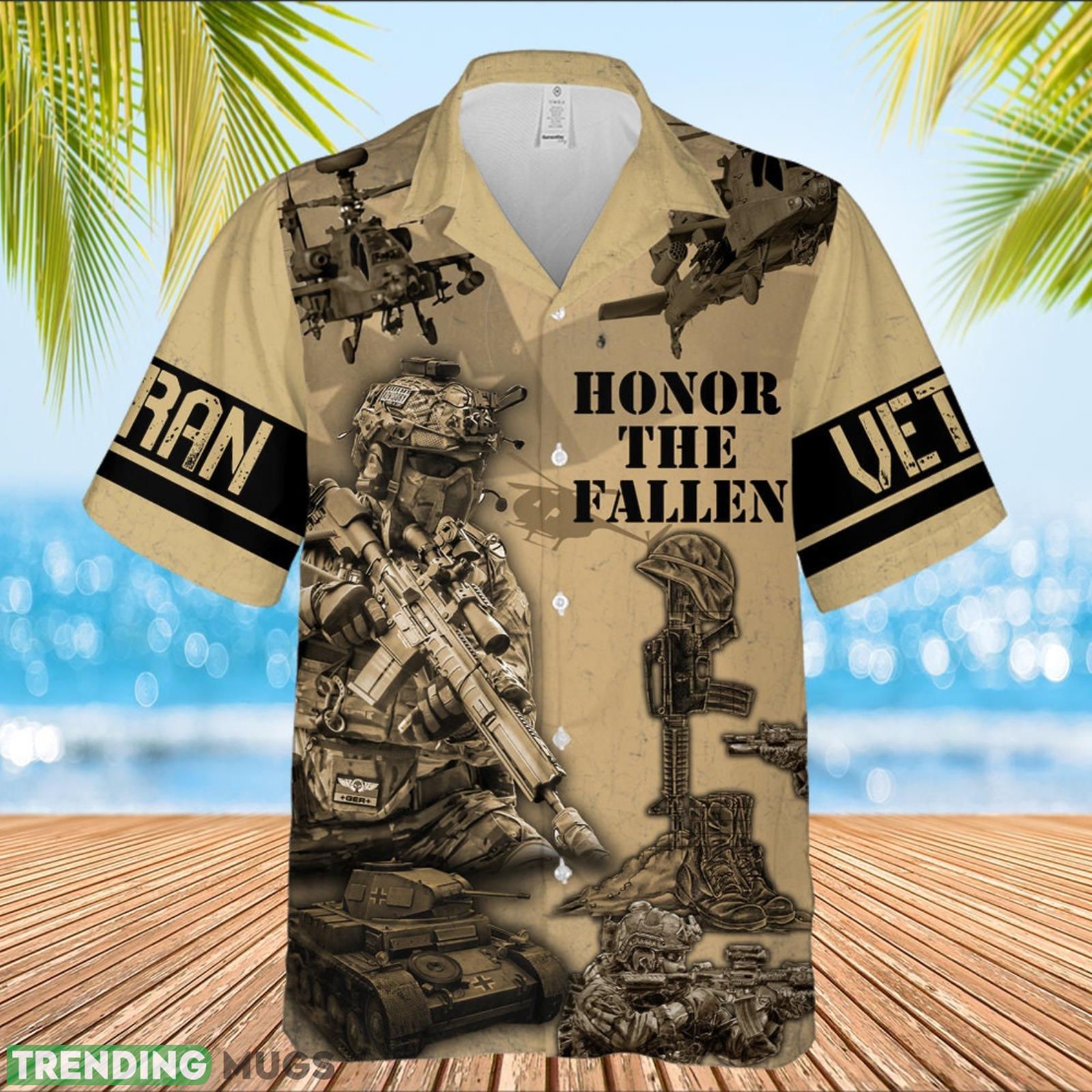 Honor The Fallen US Veteran Combat Boots And Dogtags Hawaiian Shirt Summer Gift For Men And Women Product Photo 1
