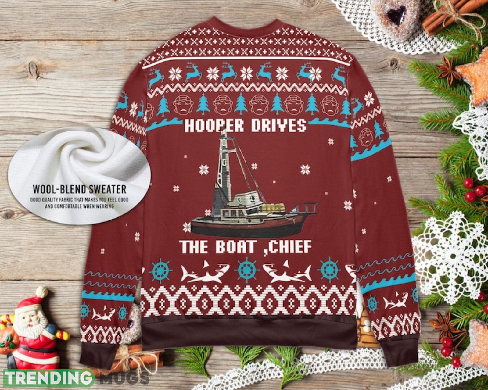 Hooper Drives The Boat Chief Christmas Gift Ugly Christmas Sweater 3D Sweater Hooper Drives The Boat Chief Christmas Gift Ugly Christmas Sweater 3D Sweater