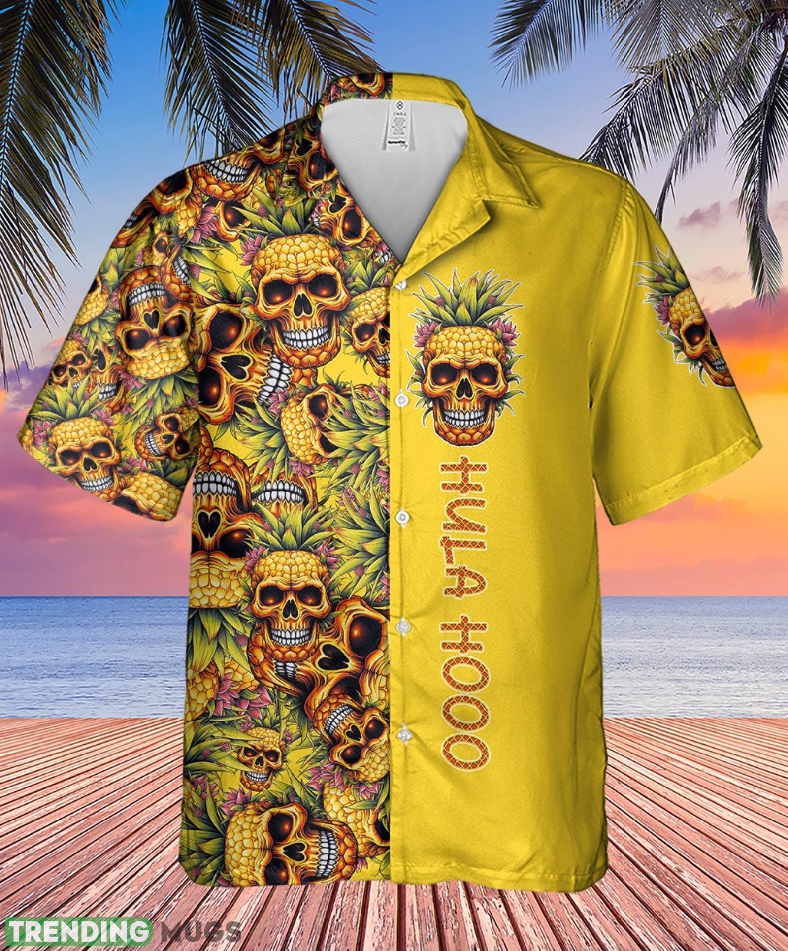 Hula Skull Pineapple Tropical Yellow Hawaiian Short Sleeve Aloha Hawaiian Shirt Summer Gift For Men And Women Product Photo 1 Hula Skull Pineapple Tropical Yellow Hawaiian Short Sleeve Aloha Hawaiian Shirt Summer Gift For Men And Women Product Photo 1