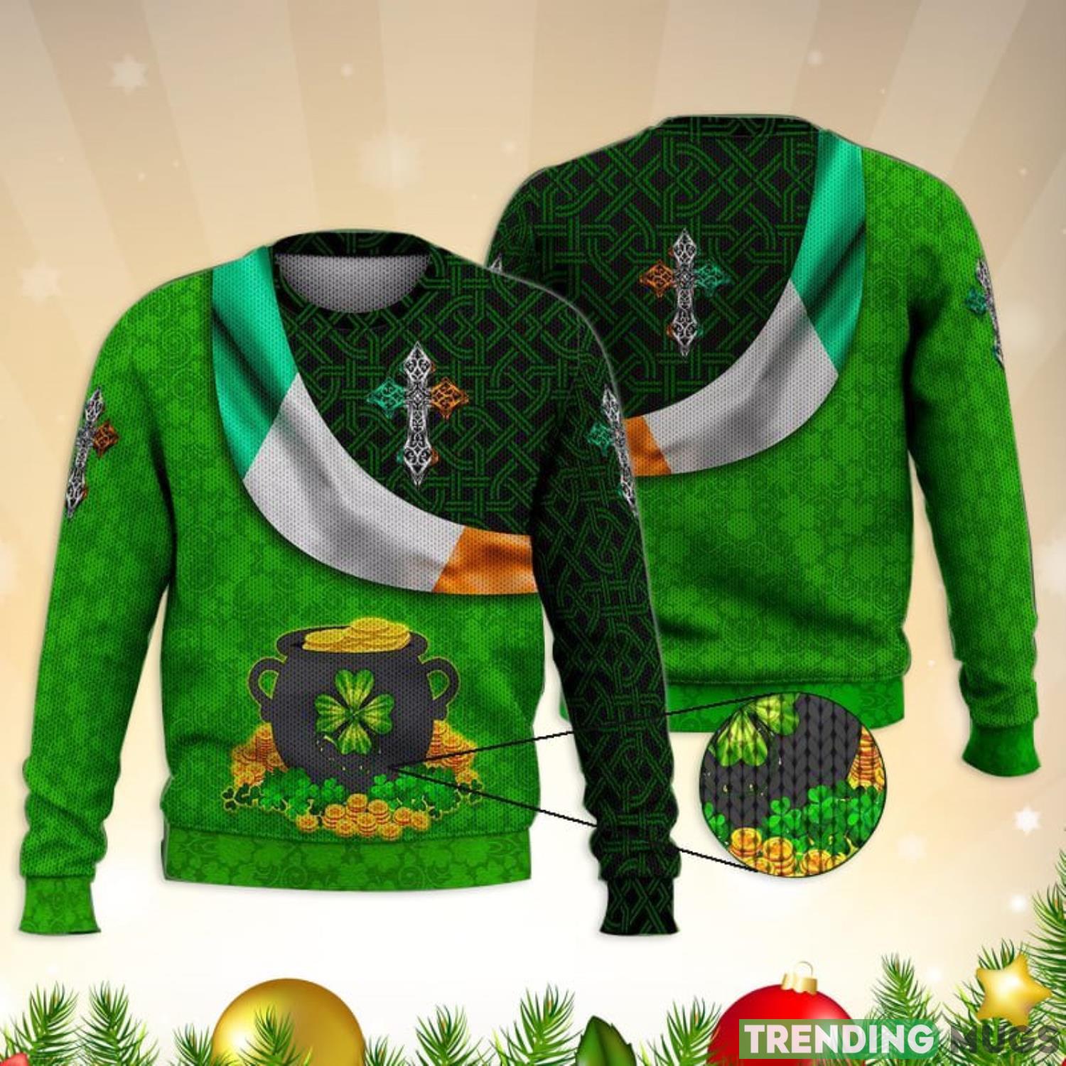Irish Shamrock Celtic Pattern 3D Full Print Ugly Sweater Christmas Gift Sweater Product Photo 1 Irish Shamrock Celtic Pattern 3D Full Print Ugly Sweater Christmas Gift Sweater Product Photo 1