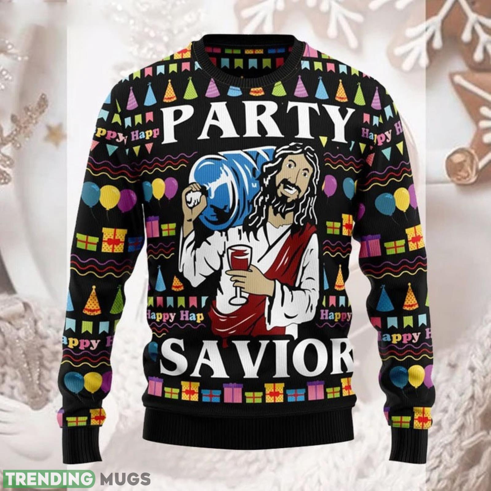 Jesus's Party Savior Christmas Gift Ugly Christmas Sweater Product Photo 1 Jesus's Party Savior Christmas Gift Ugly Christmas Sweater Product Photo 1