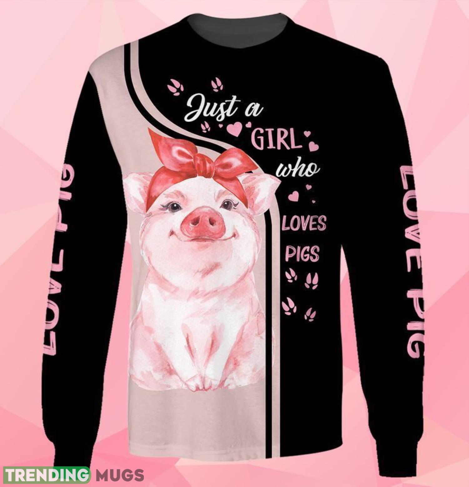 Just A Girl Who Love Pig 3D Ugly Sweater Christmas Gift Sweater Product Photo 1 Just A Girl Who Love Pig 3D Ugly Sweater Christmas Gift Sweater Product Photo 1